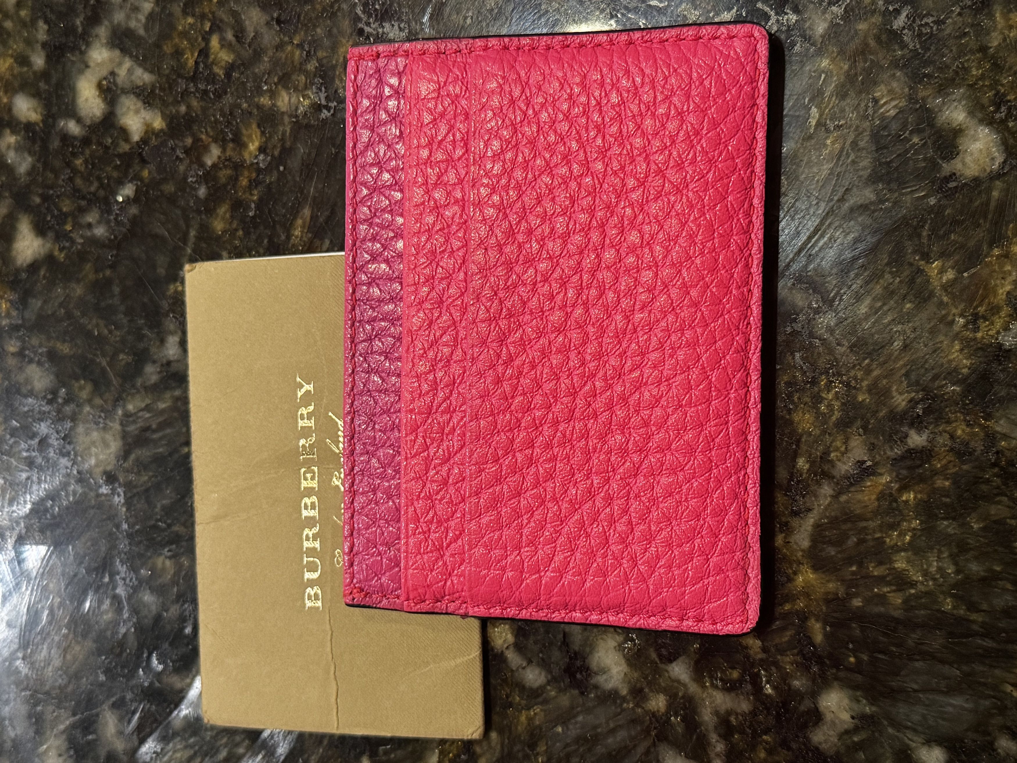 Burberry Burberry Leather Card Holder – Fuchsia / Rare Colour Variant Size ONE SIZE - 2 Thumbnail