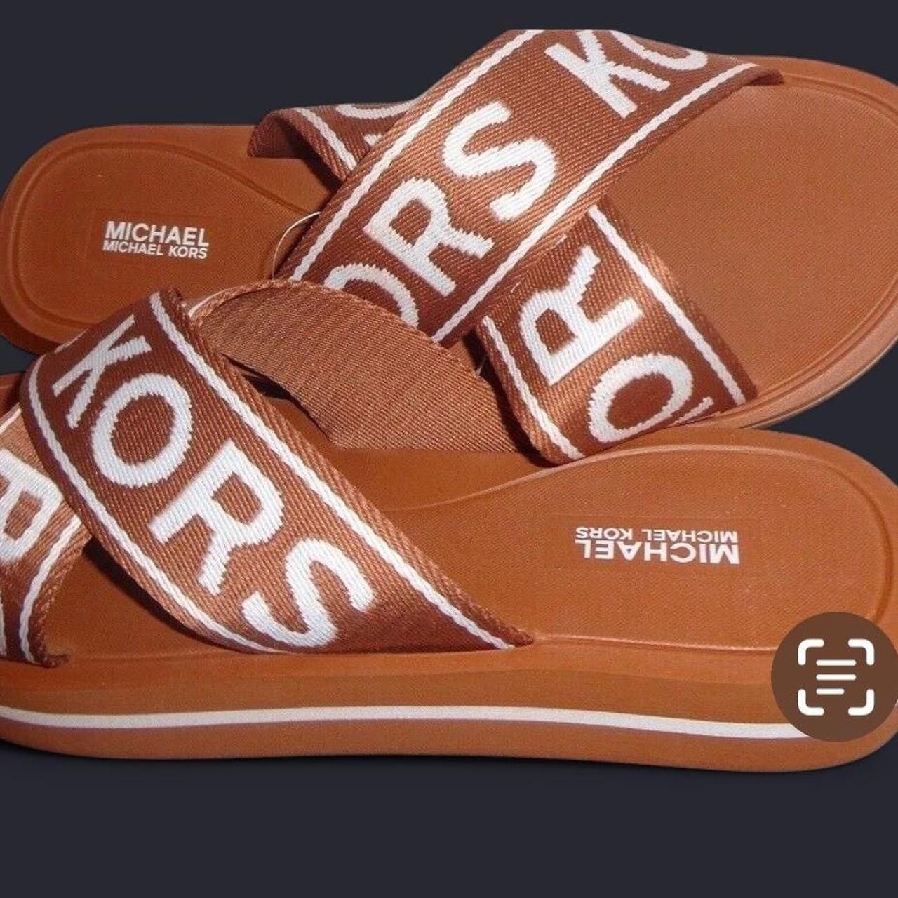Michael Kors Michael Kors Criss Cross Logo Signature Slides Sandals NWT Size US 8 / IT 38 - 2 Thumbnail