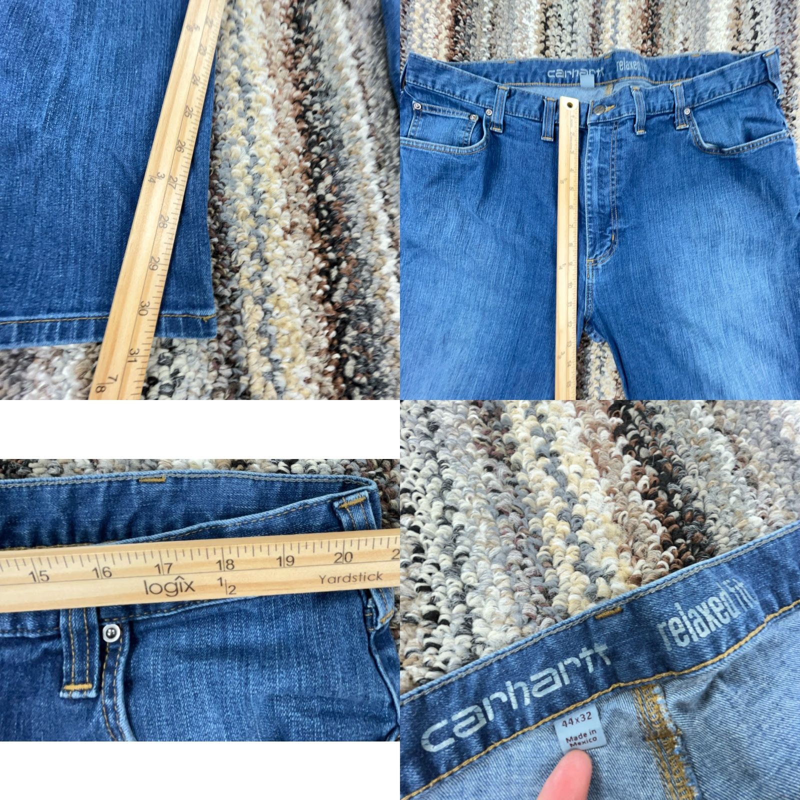 Carhartt VINTAGE Carhartt Jeans Men 44x32 Straight Leg Relaxed Fit Baggy Faded Work Wear Y2K Size US 44 / EU 60 - 8 Thumbnail
