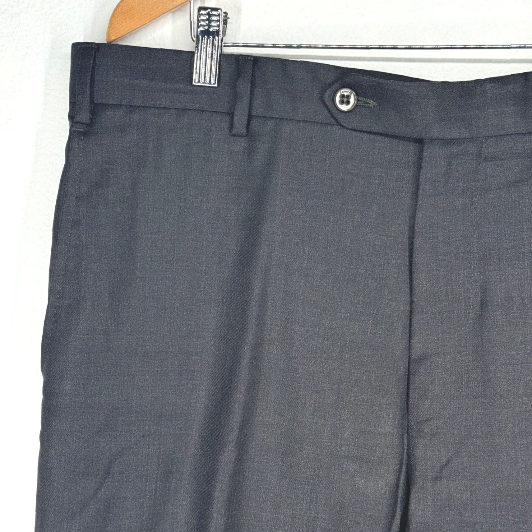 Zanella Zanella Todd 100% Virgin Wool Dress Pants Mens 38 Charcoal Gray Flat Front Italy Size US 40 / EU 56 - 5 Thumbnail