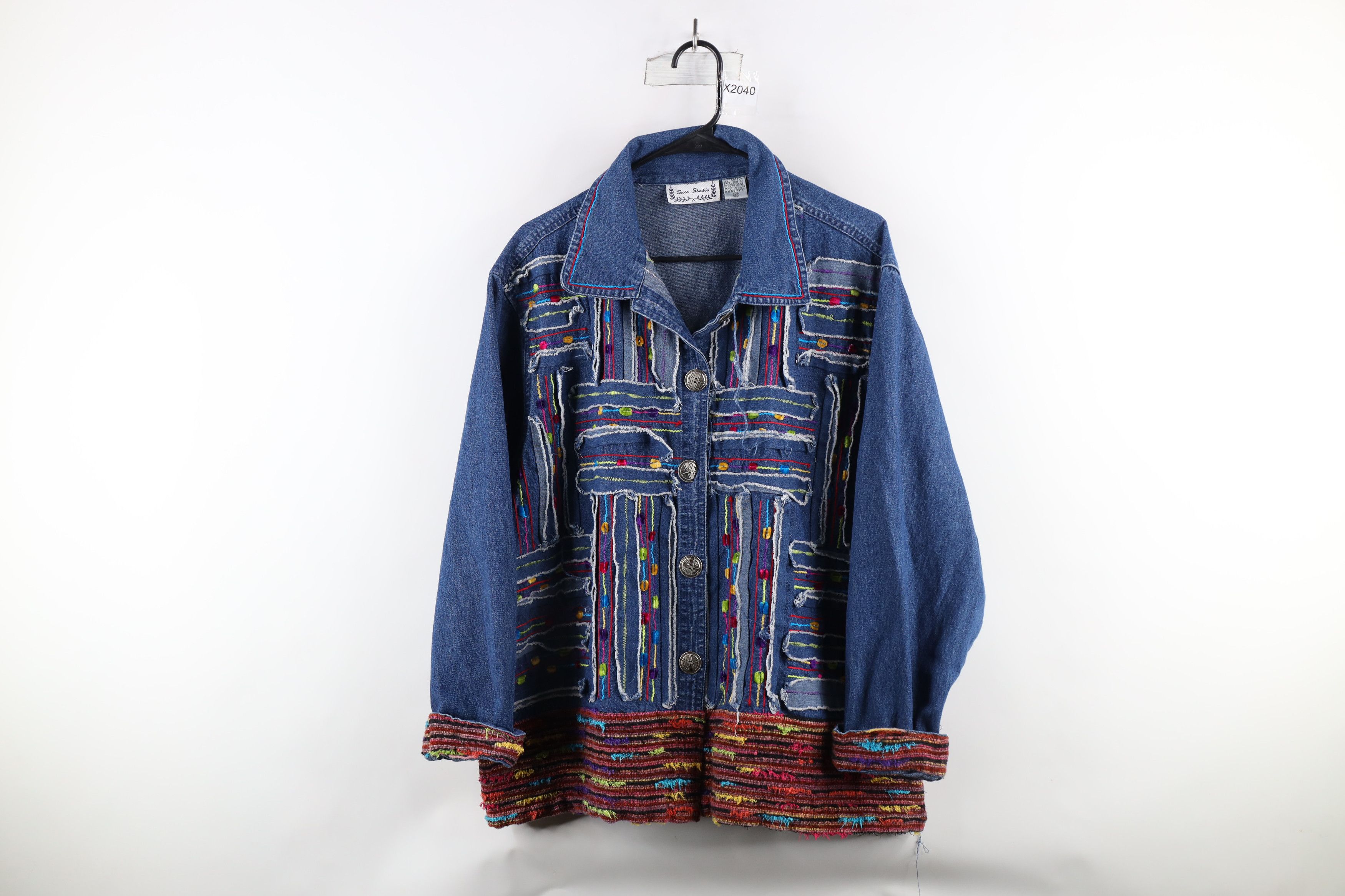 Streetwear × Vintage Vintage 90s Streetwear Patchwork Denim
