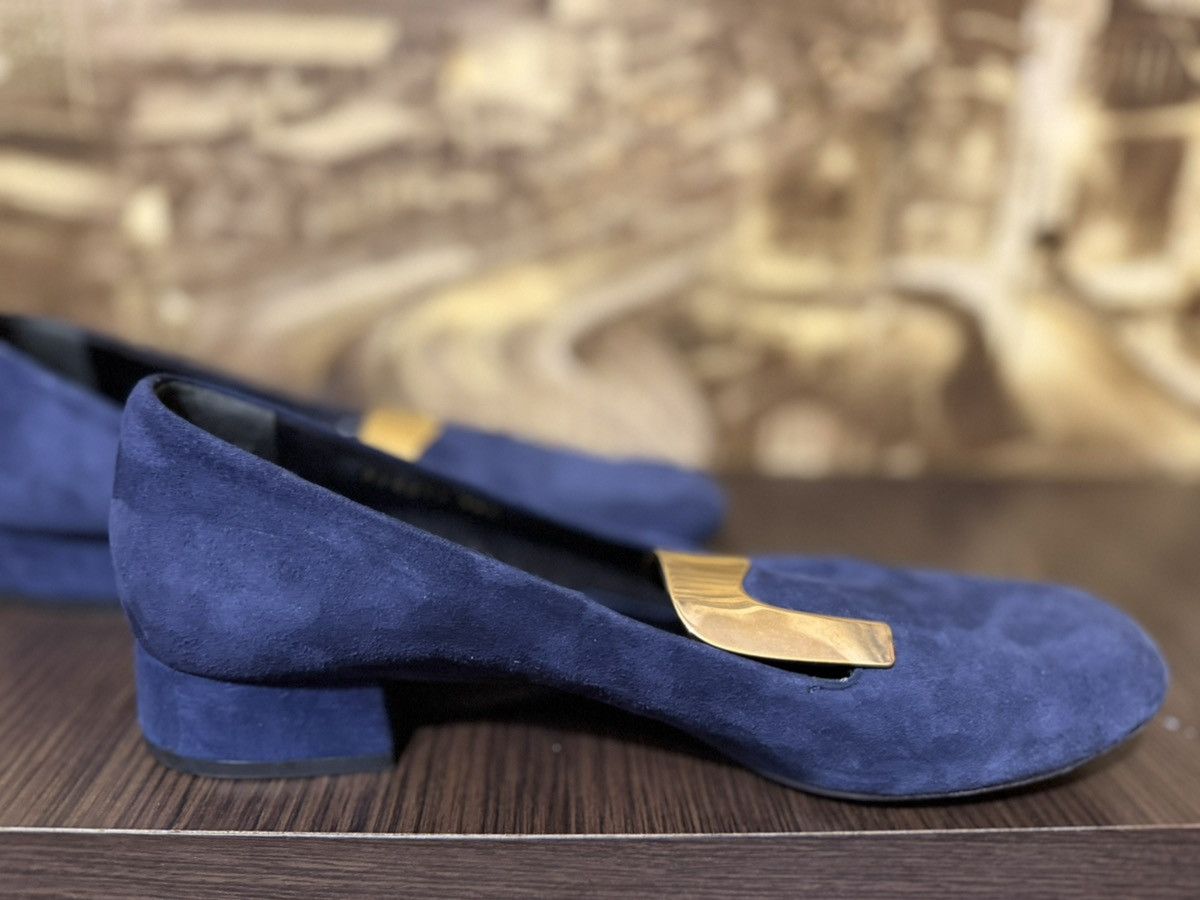 Gucci Gucci Blue Suede Alma Classic Smoking Slippers Size 38 1/2 Size US 6 / IT 36 - 2 Thumbnail