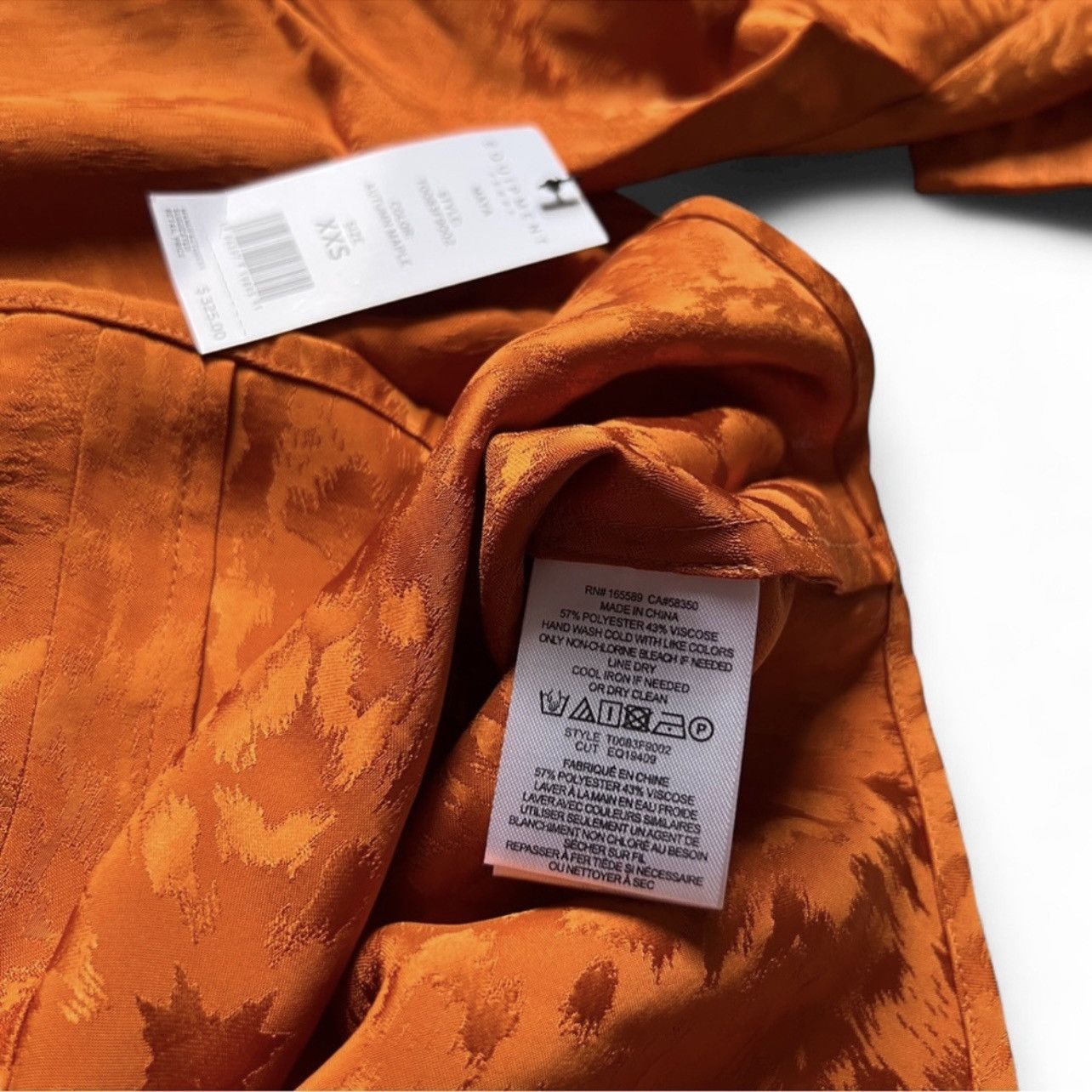 Equipment Equipment Maya Jacquard Satin Blouse Burnt Orange XXS NWT Size XXS / US 00 / IT 34 - 6 Thumbnail