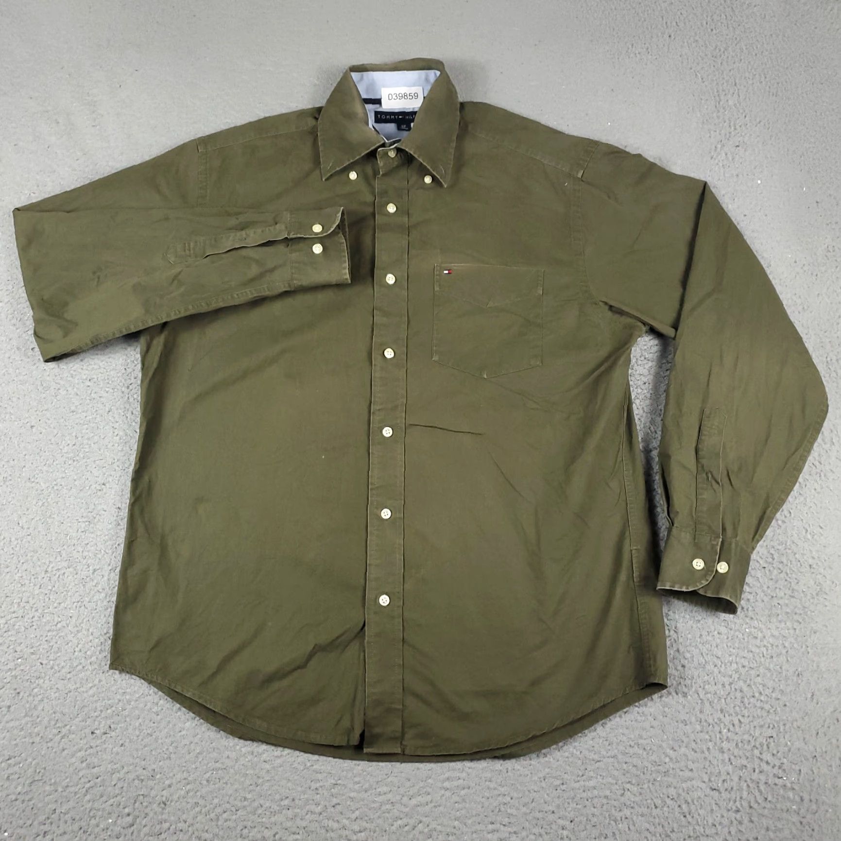 Tommy Hilfiger VINTAGE Tommy Hilfiger Shirt Mens S Brown Beige Button-Up Long Sleeve Casual Potent (adjust?) Size US S / EU 44-46 / 1 - 2 Thumbnail