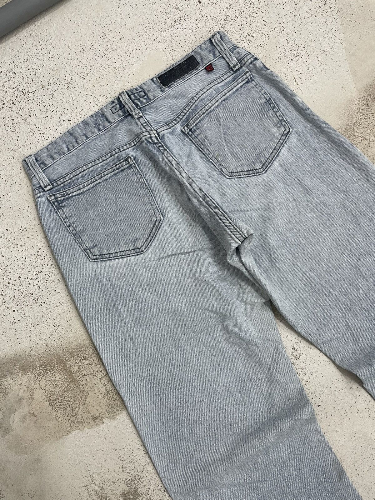 Edwin Low Rize Light Wash Soft Denim Distressed