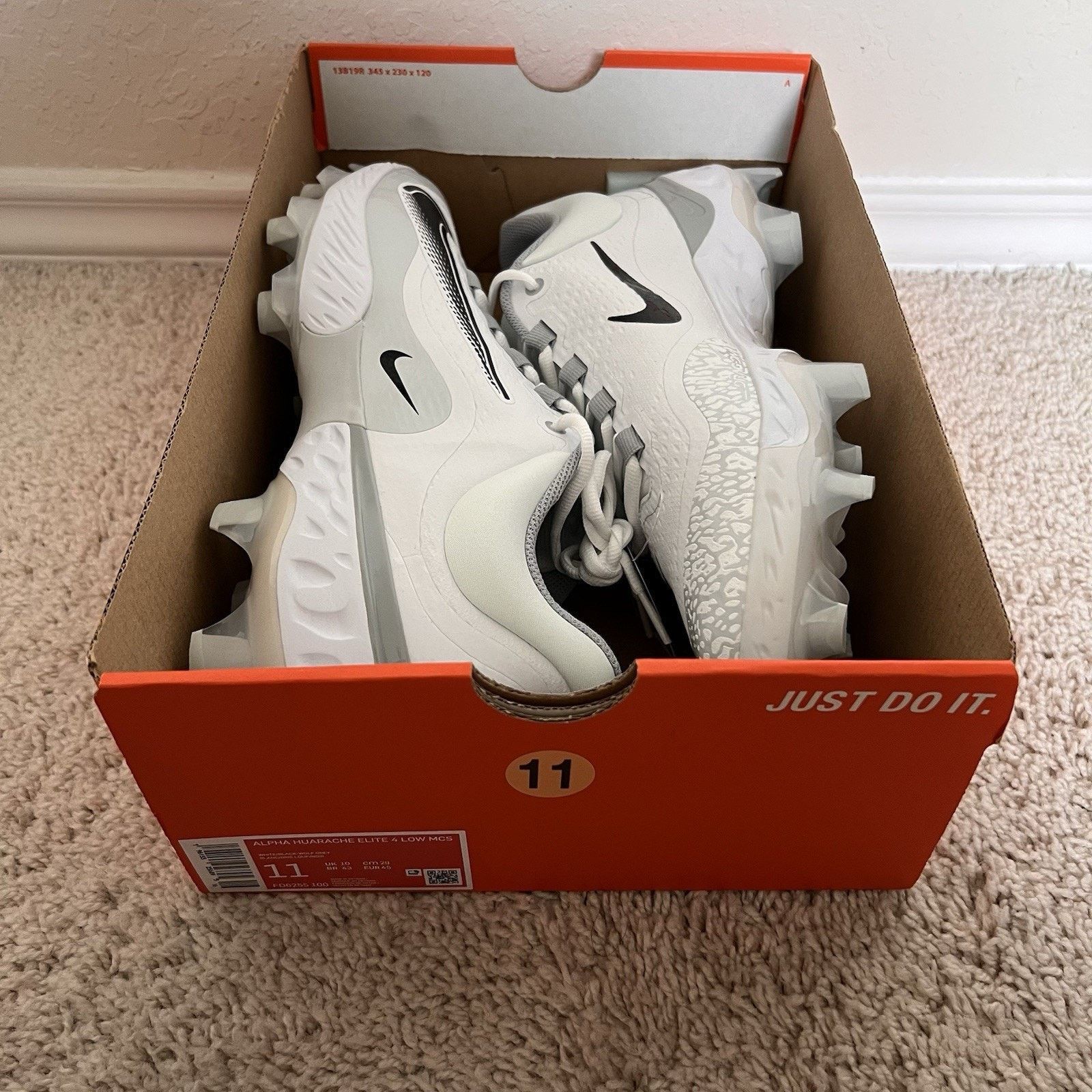 Nike Nike Alpha Huarache Elite 4 Low Baseball Cleats 11 No Lid Size US 11 / EU 44 - 10 Thumbnail