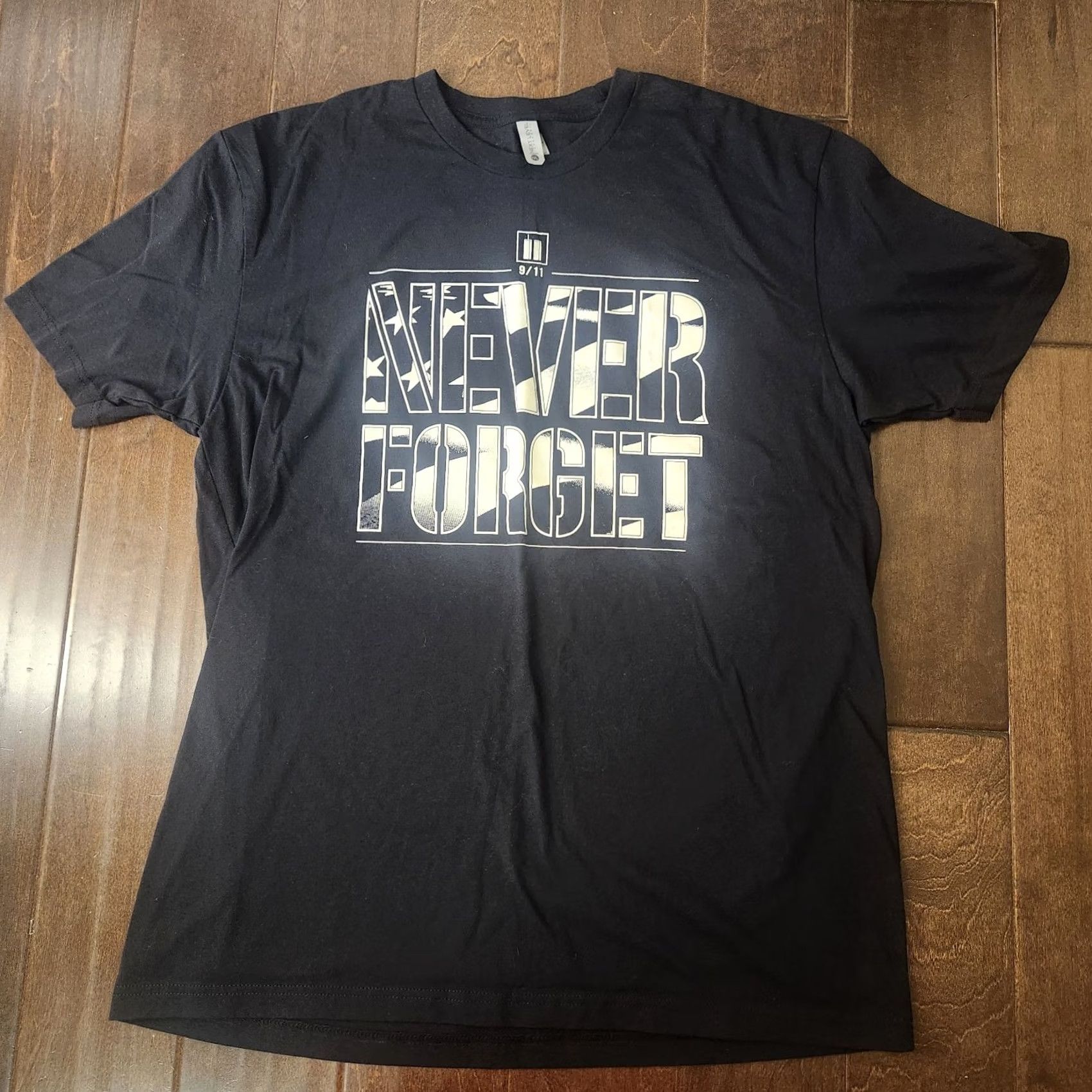 Next Level Never Forget 9/11 Shirt Mens XL Patriotic USA Flag Graphic Tee Black Size US XL / EU 56 / 4 - 2 Thumbnail