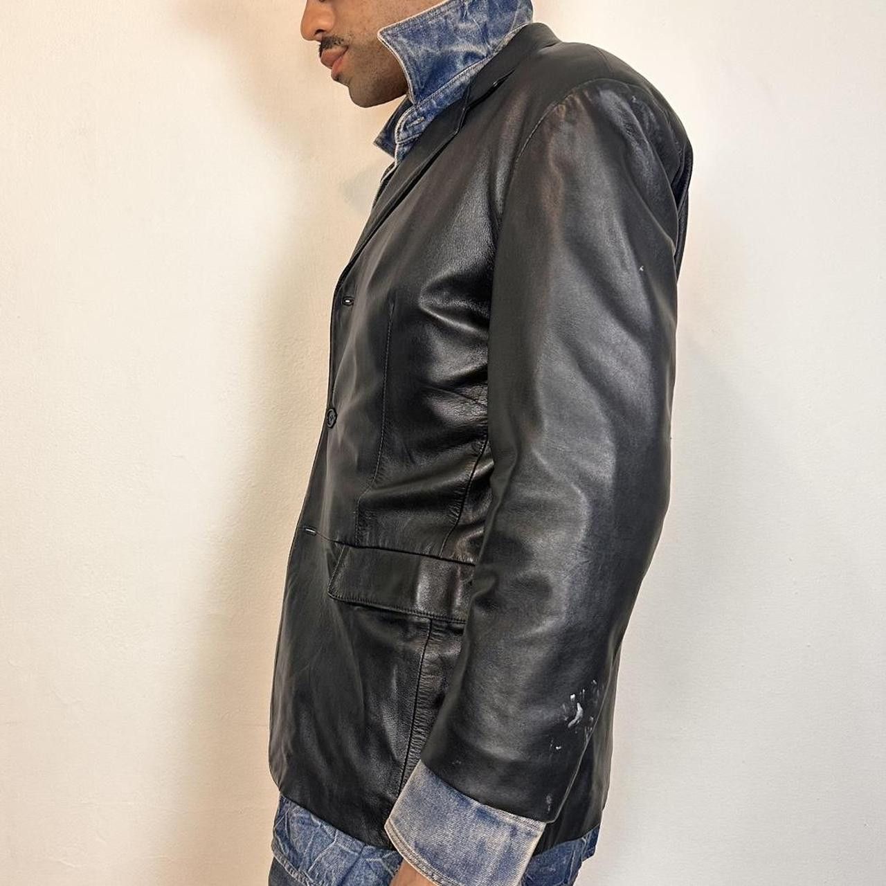 Sisley Vintage Sisley Black Leather Blazer - Medium Size US M / EU 48-50 / 2 - 5 Thumbnail