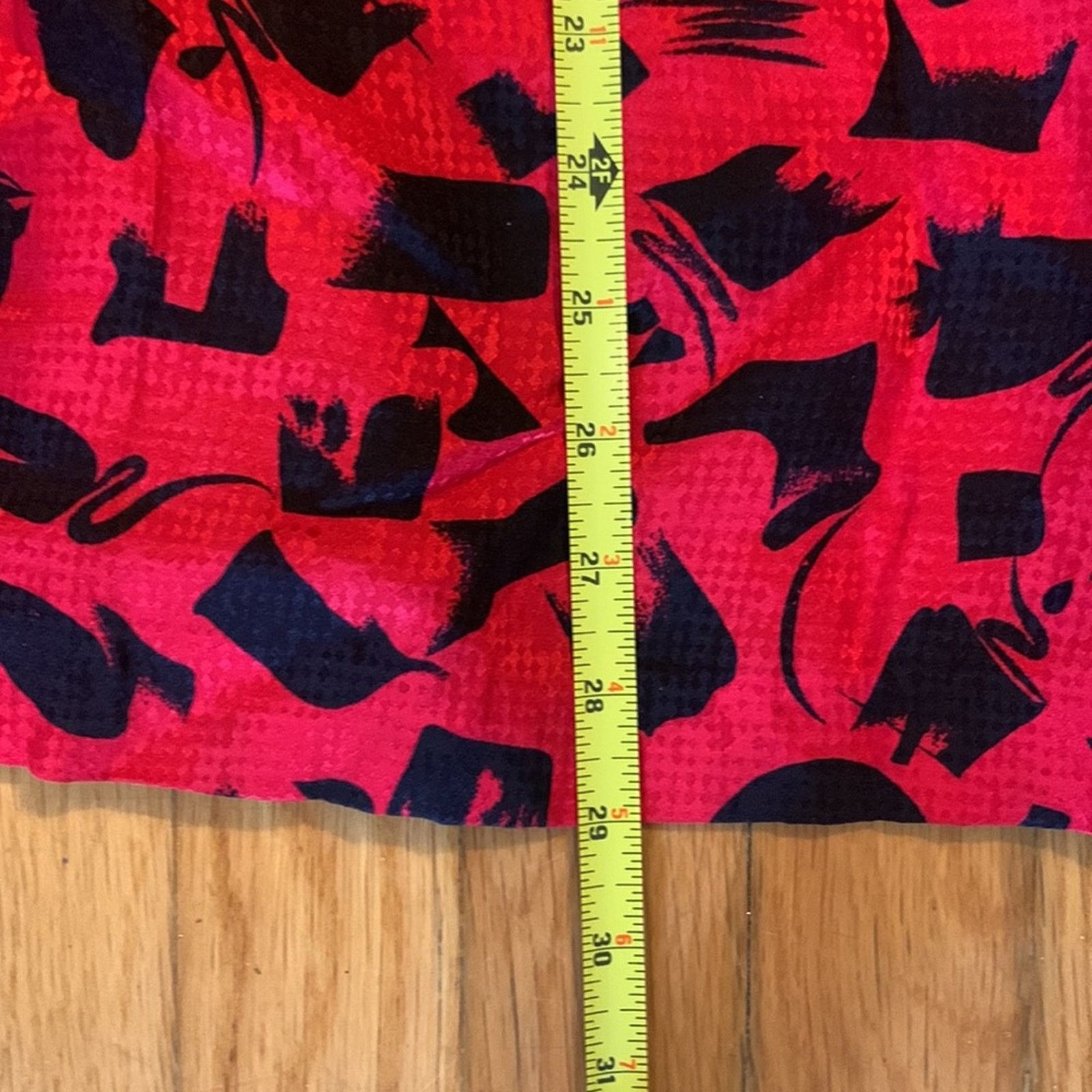 Vintage 80’s Disegni abstract print red and black silk skirt Size 26" / US 2 / IT 38 - 9 Thumbnail