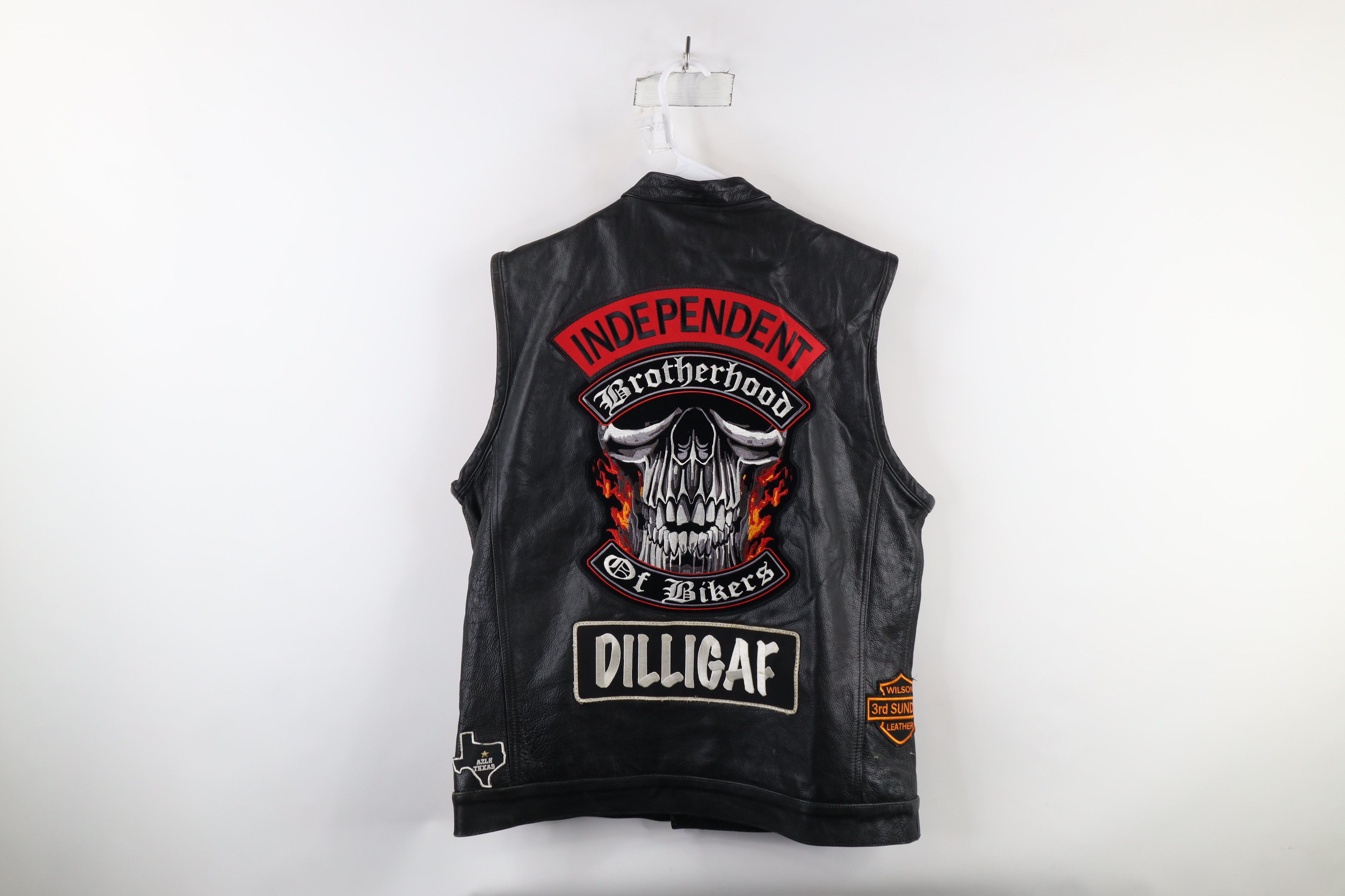 Vintage Vintage 90s Streetwear Brotherhood of Bikers Leather Vest Size US XL / EU 56 / 4 - 16 Thumbnail