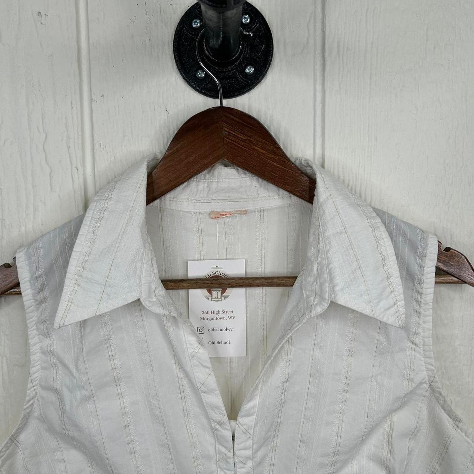 Faded Glory Vintage Y2K White Corset Style Boho V-Neck Top X-Large Size XL / US 12-14 / IT 48-50 - 4 Thumbnail