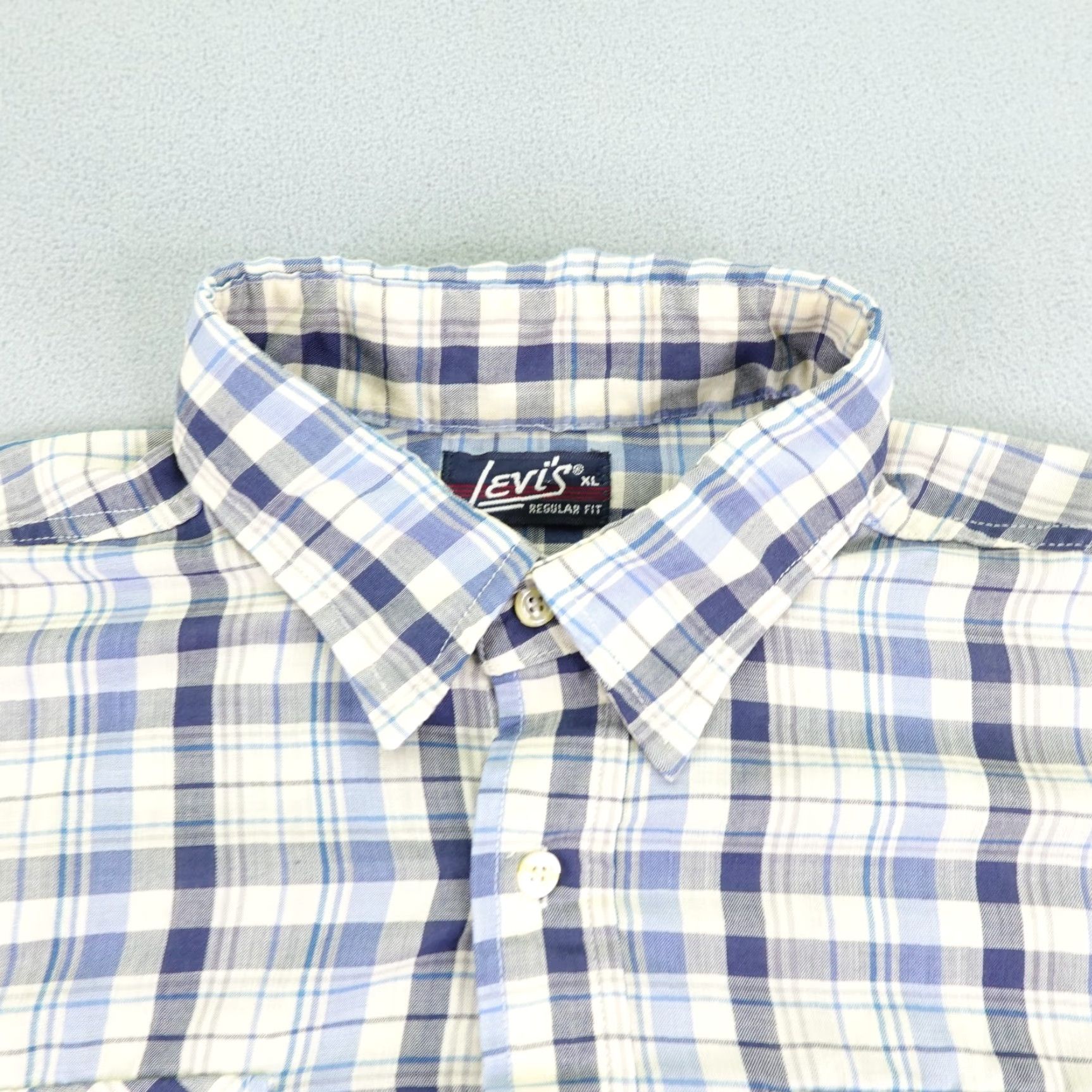Levi's VINTAGE Levi's Shirt Mens XL White Plaid Button-Up 90s Lightweight Casual Western Cowboy Size US XL / EU 56 / 4 - 2 Thumbnail