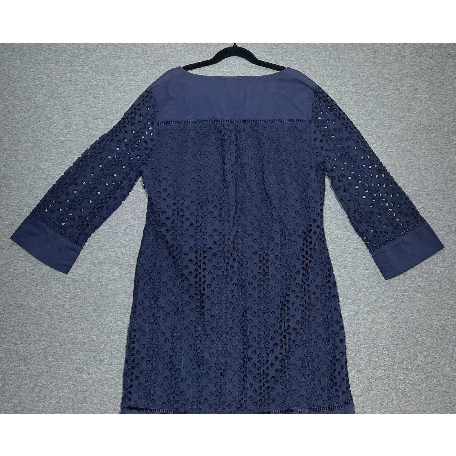 Other Crown & Ivy | Navy Blue Burnout Eyelets Mini Dress | 8P Size M / US 6-8 / IT 42-44 - 2 Thumbnail
