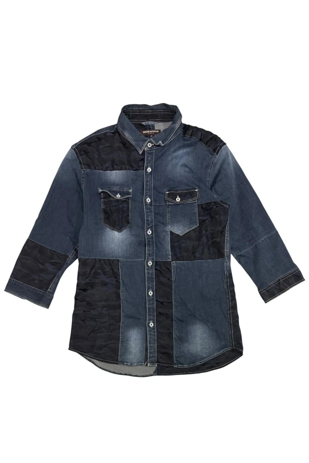 HIDEAWAYS Japanese brand denim two tone shirt Size US M / EU 48-50 / 2 - 1 Thumbnail