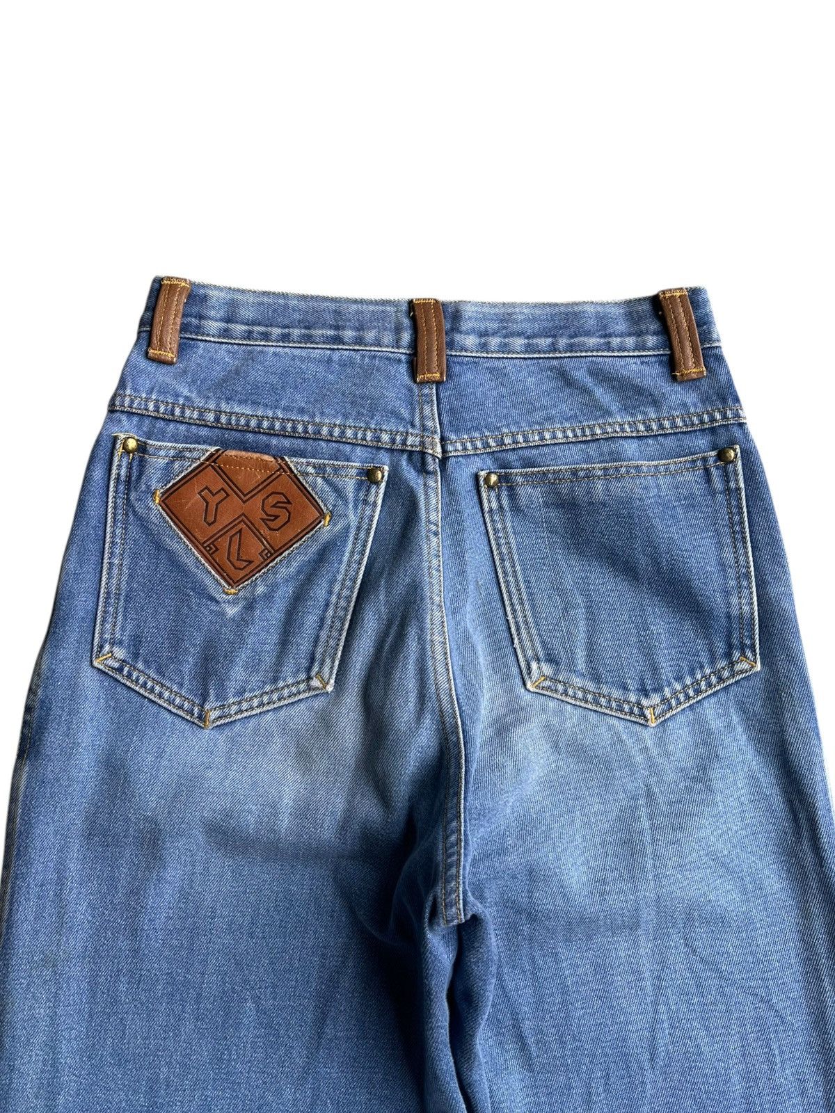 Yves Saint Laurent Yves Saing Laurent Leather Patch Denim Pants Size US 27 - 7 Thumbnail