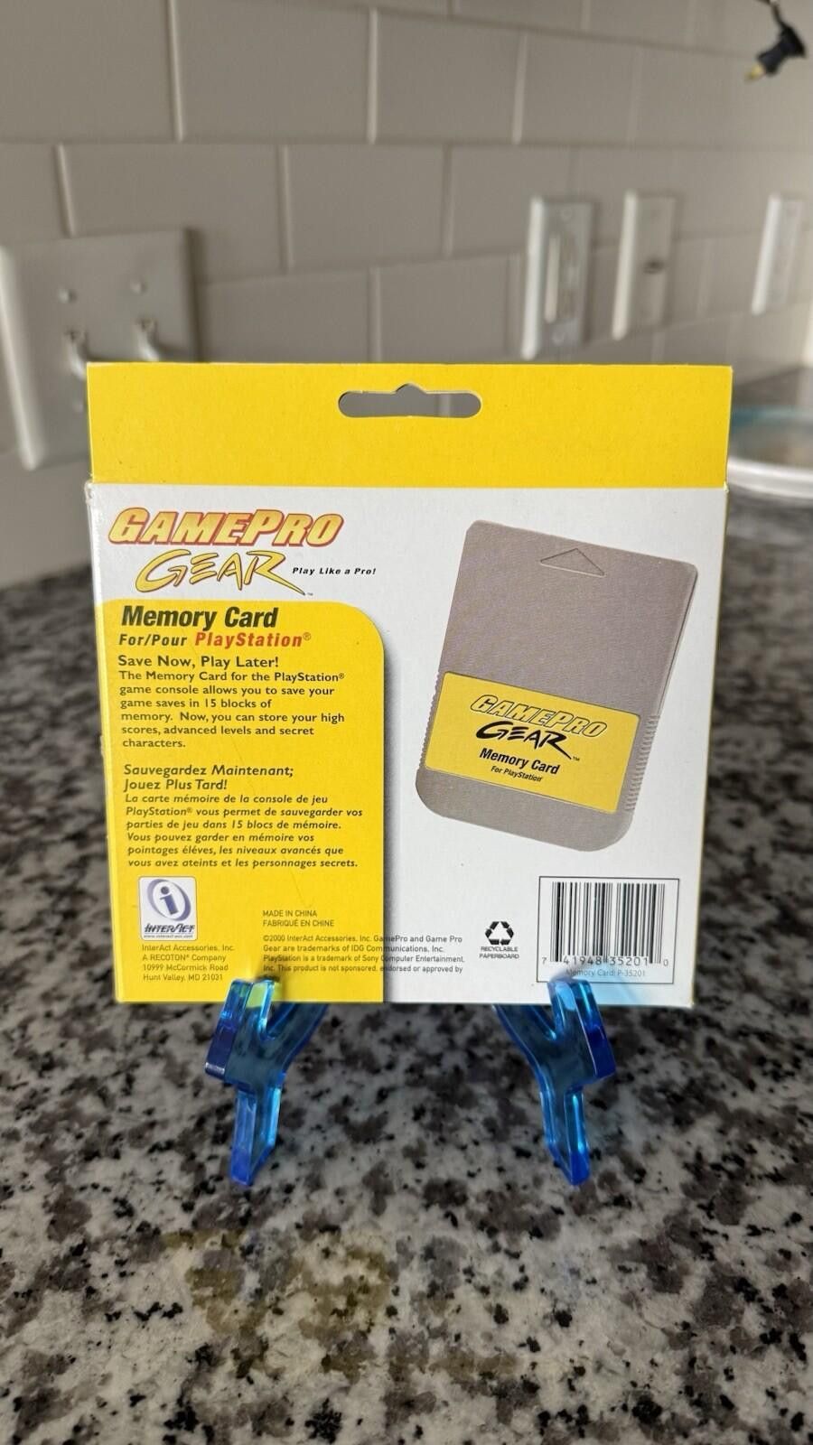 UNIK International Inc. Old Stock Gamepro Gear Memory Card For Sony PlayStation PS1 Size ONE SIZE - 2 Thumbnail