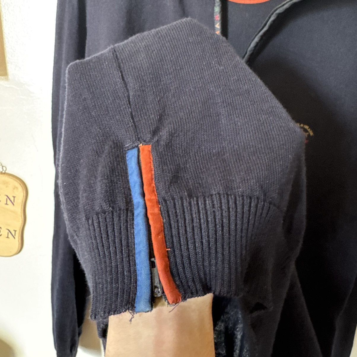 Paul & Shark × Paul Smith Paul & Shark collar spellout navy blue quarter-zip sweater Size US L / EU 52-54 / 3 - 6 Thumbnail