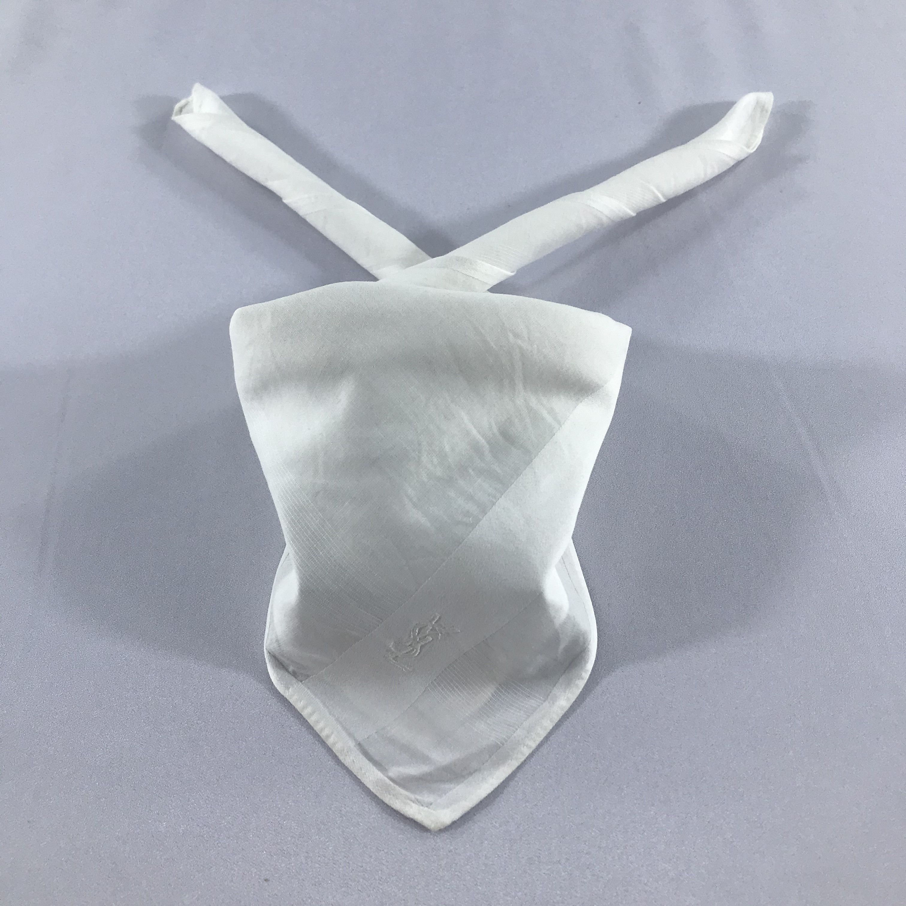 Yves Saint Laurent YSL White Handkerchief Neckerchief Bandana H1036 Size ONE SIZE - 1 Thumbnail