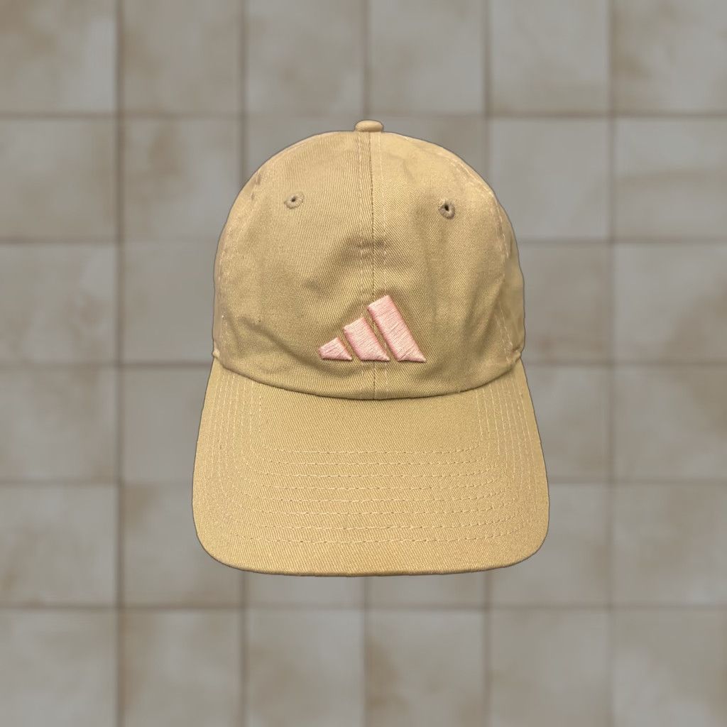 Adidas adidas Baseball Cap Hat Beige Tan With Pink Logo Strapback B55 Adjustable Women One Size Beige Embroidered Logo Adjustable Cap Size ONE SIZE - 1 Thumbnail