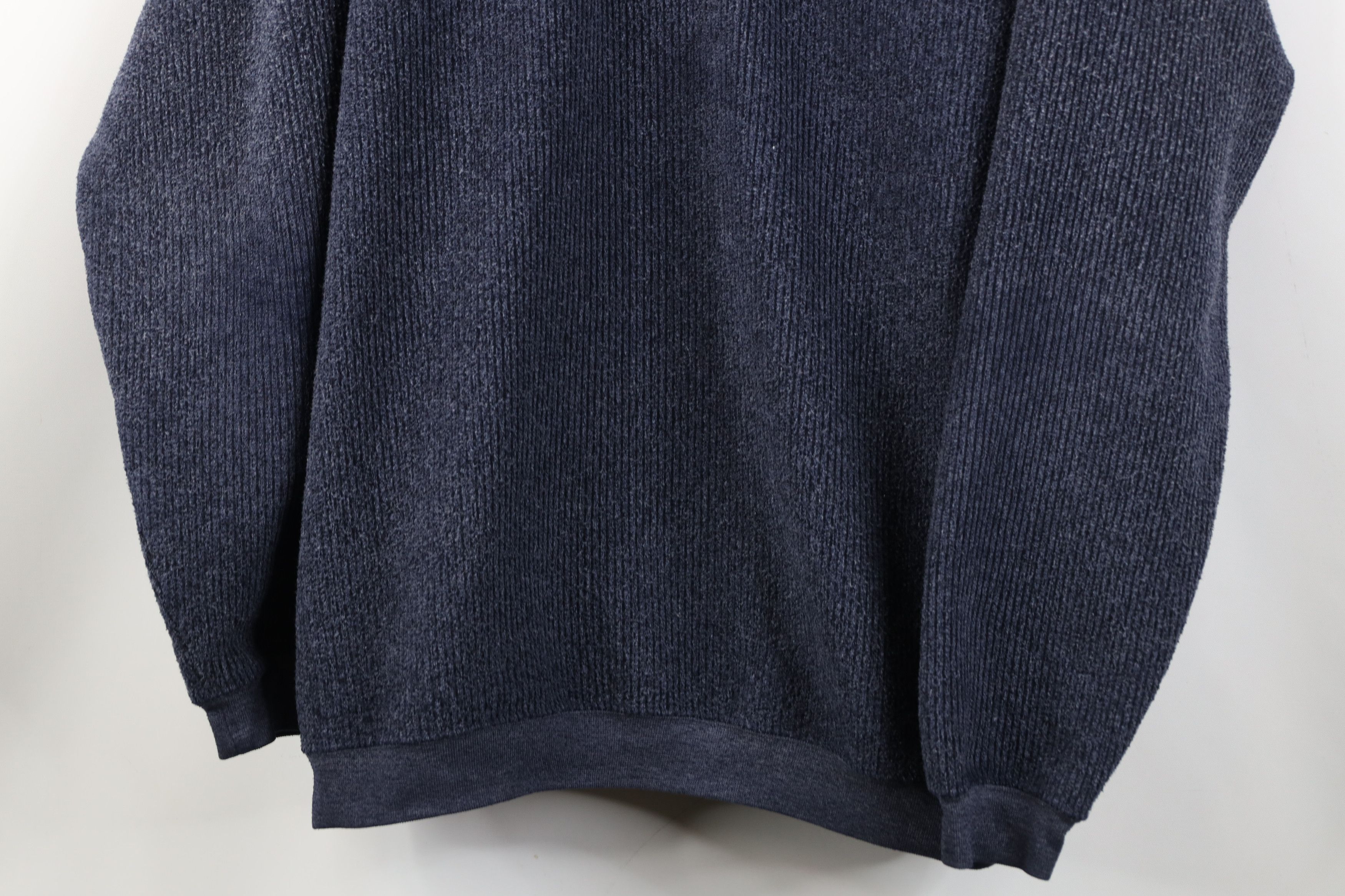 Vintage Vintage 90s Streetwear Knit Fleece Collared Sweatshirt Blue Size US M / EU 48-50 / 2 - 3 Thumbnail