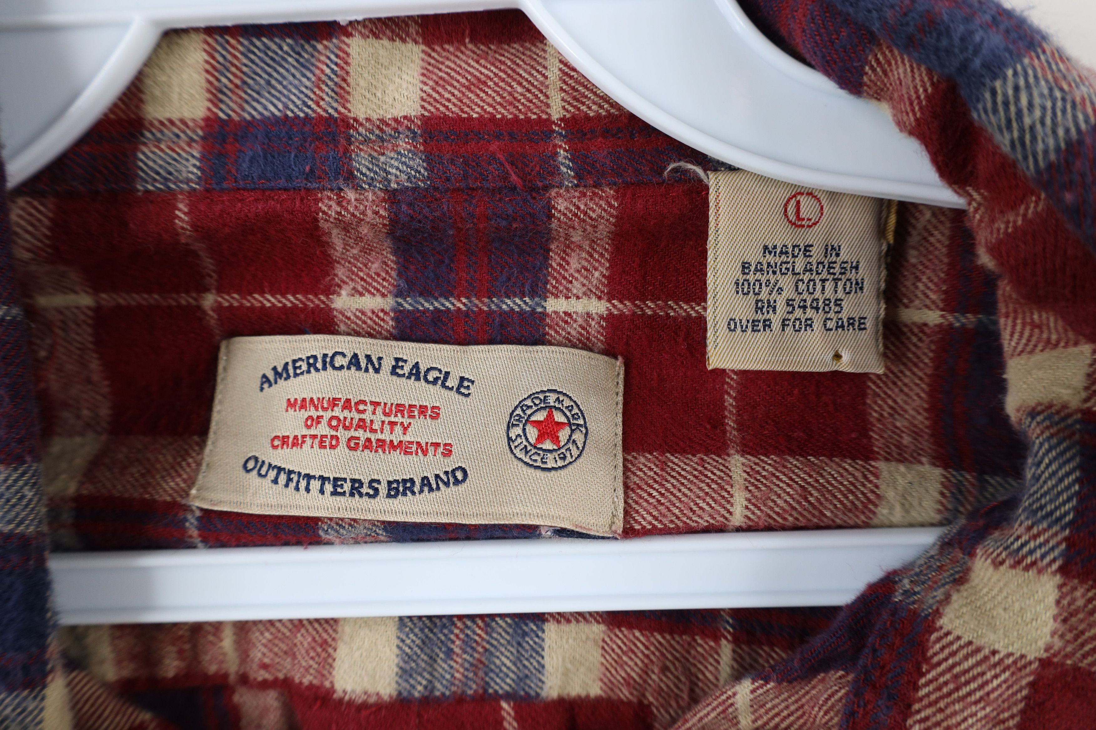 American Eagle Outfitters × Vintage Vintage 90s American Eagle Outfitters Down Shirt Plaid Size US L / EU 52-54 / 3 - 7 Thumbnail
