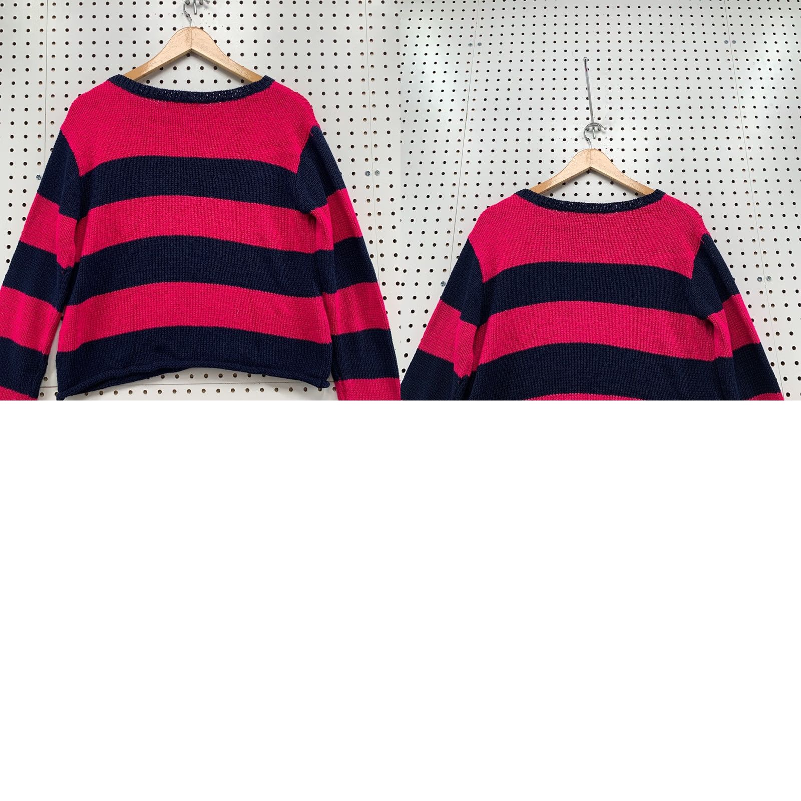 Ralph Lauren Lauren Ralph Lauren Knit Sweater Pink Blue Cropped Womens Large 20.5x21 Size L / US 10 / IT 46 - 9 Thumbnail