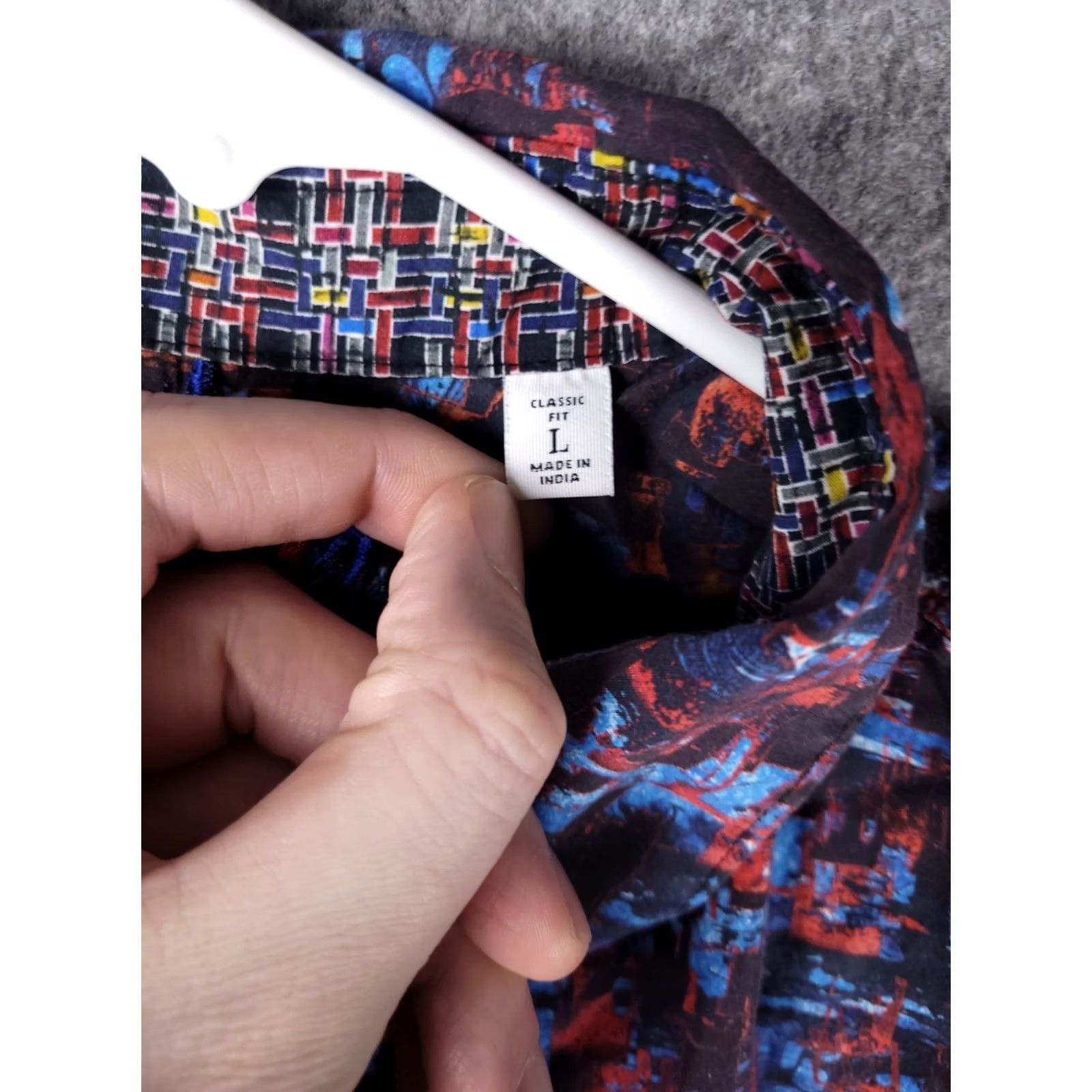 Robert Graham Robert Graham Shirt Men L Geometric Abstract Art - Button-Up, Long Sleeve, Collared, Spread Collar, Multicolor Cotton, Regular Fit, Machine Washable Size US L / EU 52-54 / 3 - 5 Thumbnail