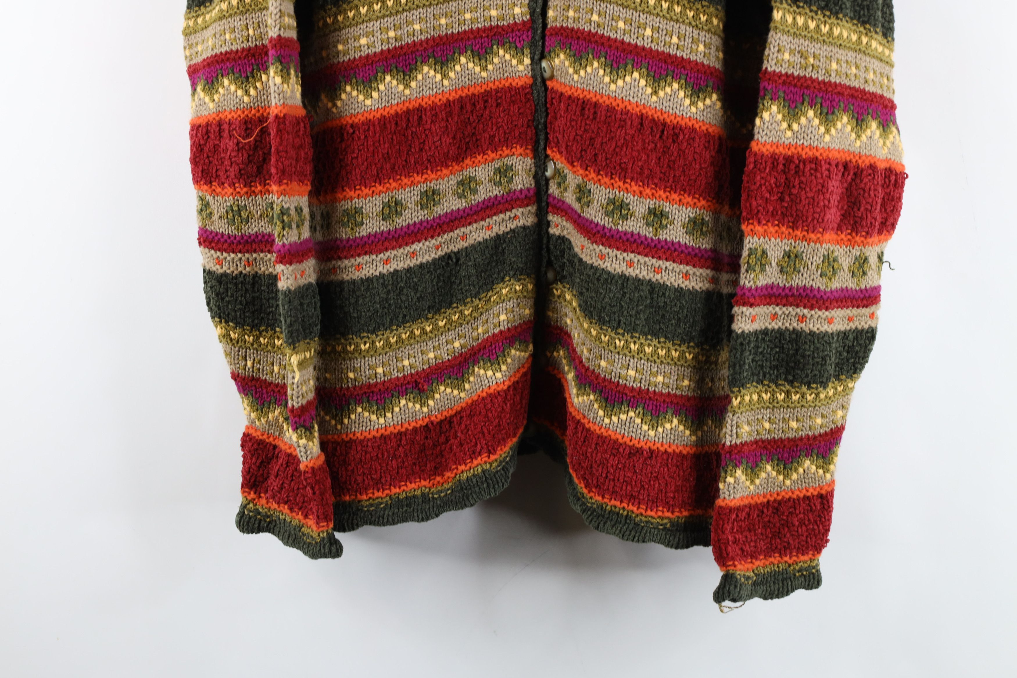 Vintage Vintage 90s Streetwear Fair Isle Knit Cardigan Sweater Size S / US 4 / IT 40 - 3 Thumbnail