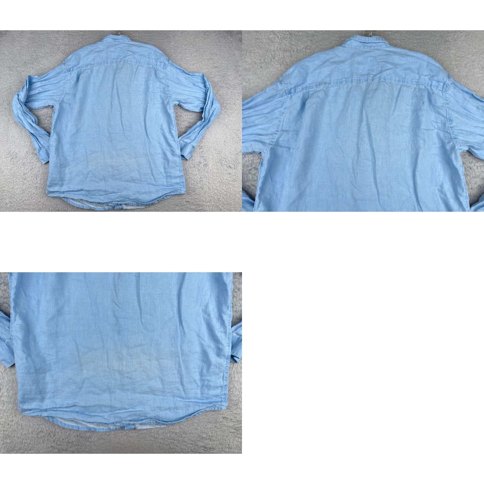 Tommy Bahama Tommy Bahama Shirt Men Large Blue 100% Linen Long Sleeve Pocket Button-Up Casual Resort Aloha Beach 40 in Chest Mens Regular L Blue Pocket Linen Shirt Size US L / EU 52-54 / 3 - 9 Thumbnail