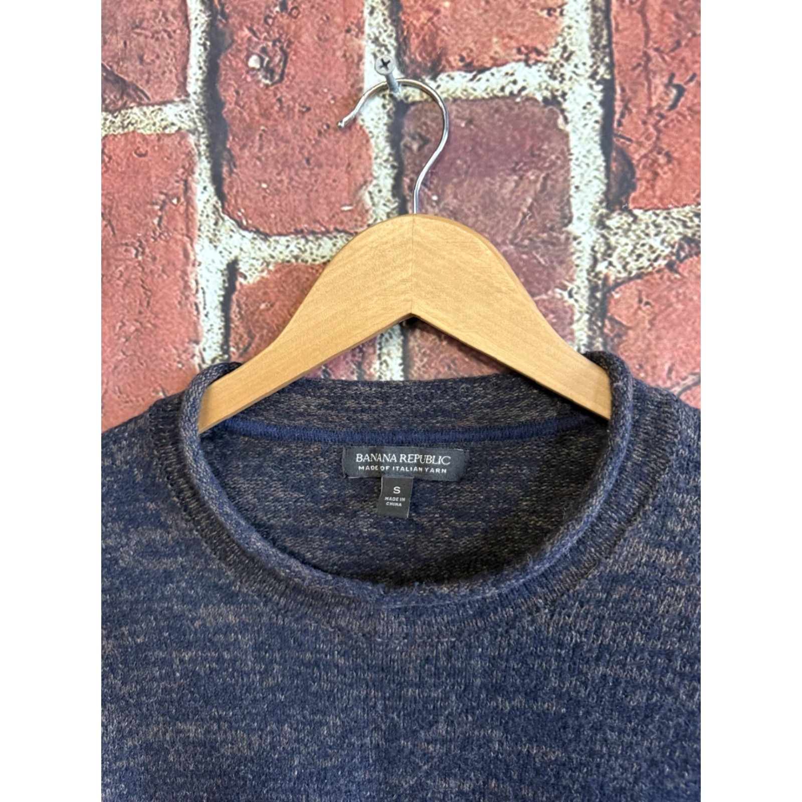 Banana Republic VINTAGE Banana Republic Blue Italian Knit Pullover Sweatshirt Womens S Knit Pullover Italian Theme 90s? Size S / US 4 / IT 40 - 3 Thumbnail