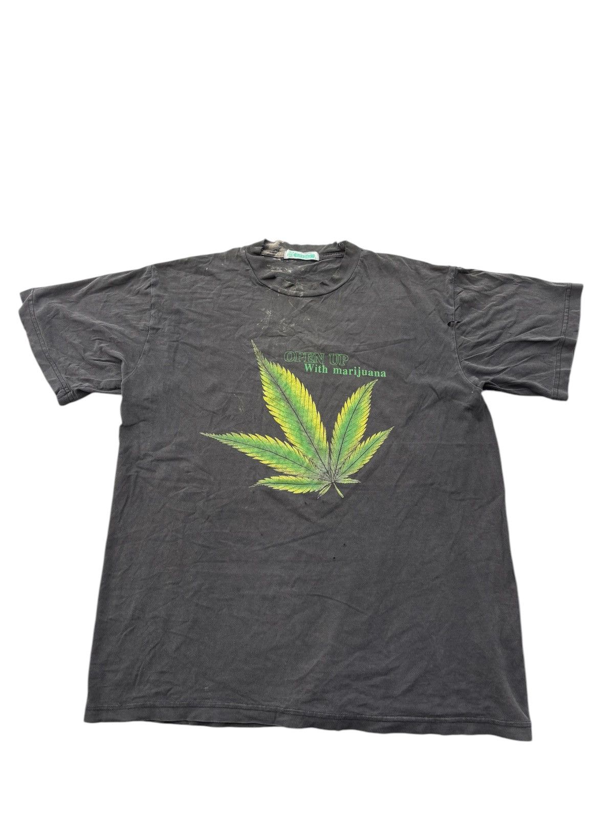 Vintage Vintage 90’s Open Up With Marjuana Tshirt Size US L / EU 52-54 / 3 - 1 Thumbnail