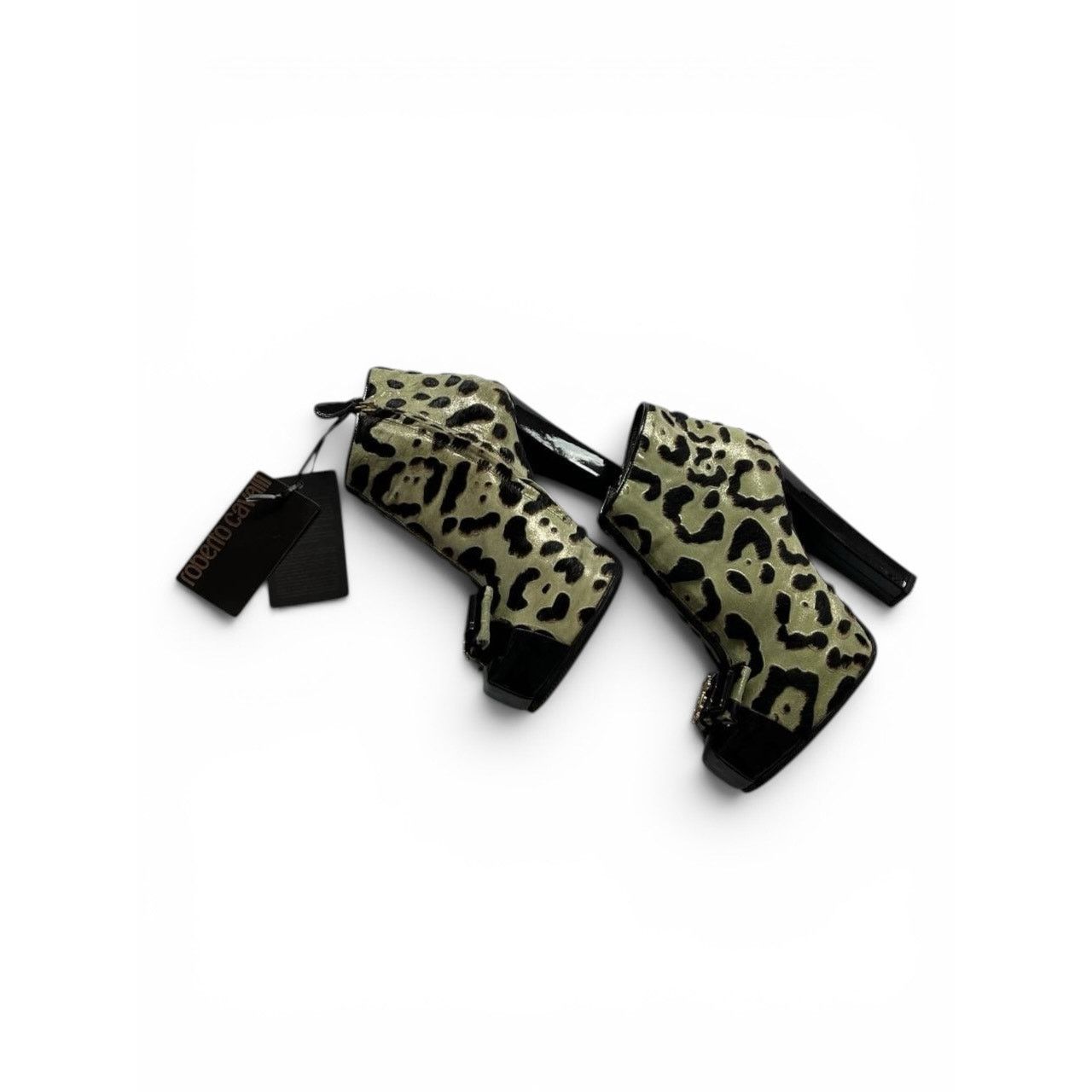 Roberto Cavalli Roberto Cavalli Leopard Pony Hair Platform Ankle Boots Size US 7 / IT 37 - 3 Thumbnail