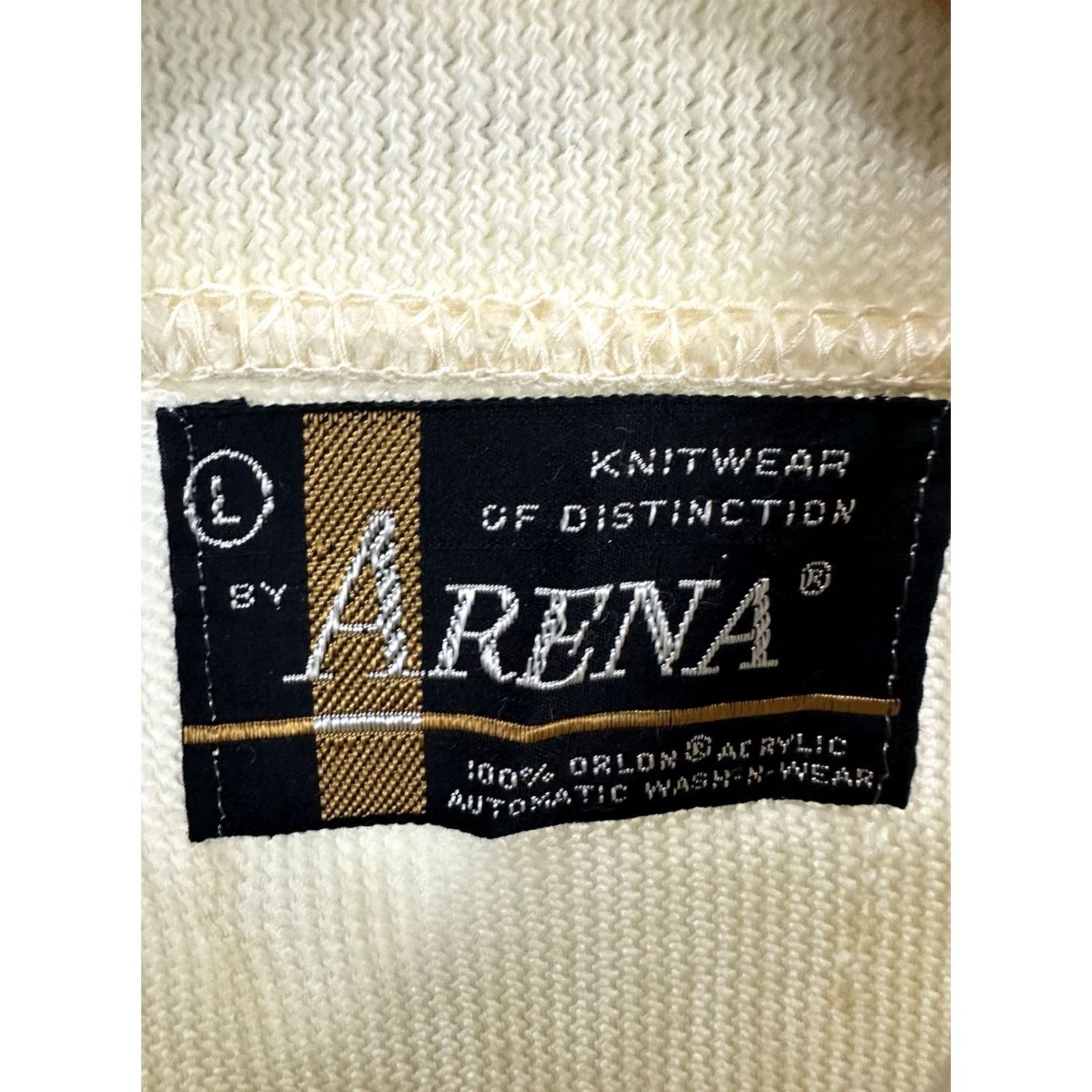 Vintage VINTAGE Arena Rockabilly Orlon Polo Shirt L 60s Cream Mens Size US L / EU 52-54 / 3 - 3 Thumbnail