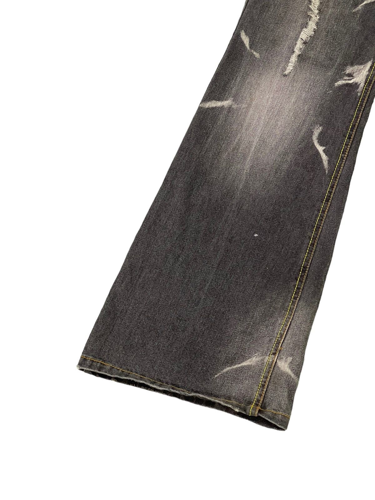 Japanese Brand Flare Jeans Yellow Ranking Distress Faded Boot Cut 7🟦4 Size US 31 - 5 Thumbnail