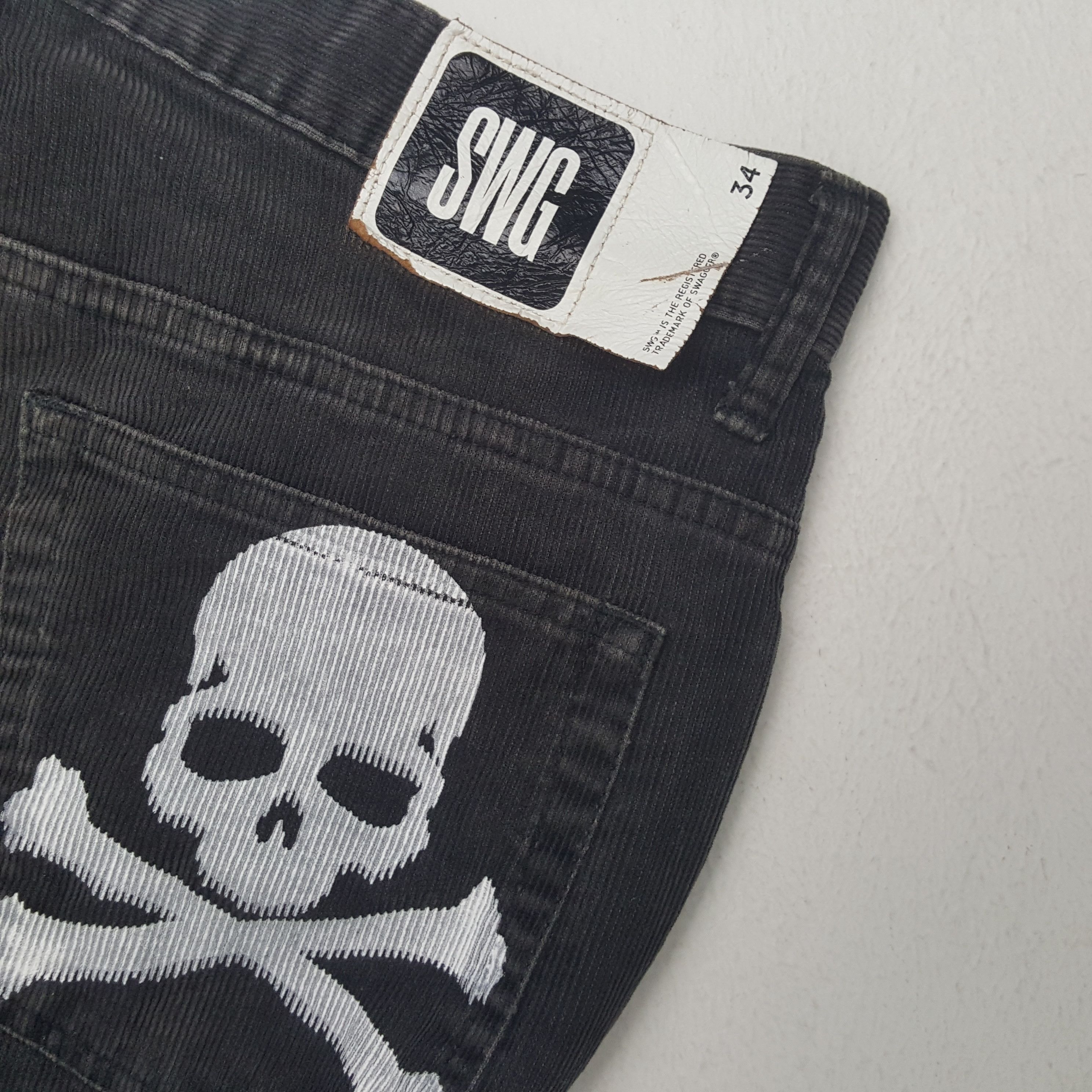 Japanese Brand × Swagger × Vintage SWAGGER Skulls Design Streetwear Rock Punk Style Jeans Size US 34 / EU 50 - 14 Thumbnail