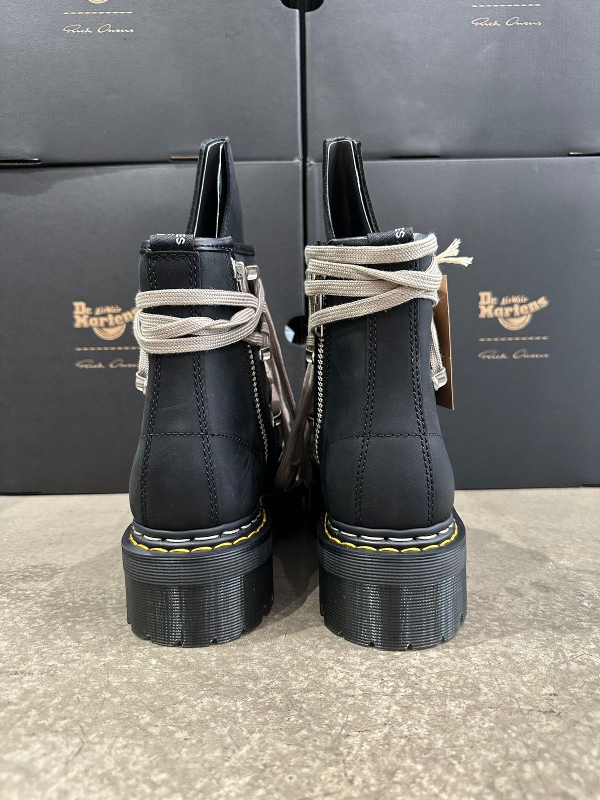 Dr. Martens × Rick Owens RICK OWENS - Dr.Martens 1460 Quad Sole Mega Lace Boot Black Size US 7 / EU 40 - 7 Thumbnail