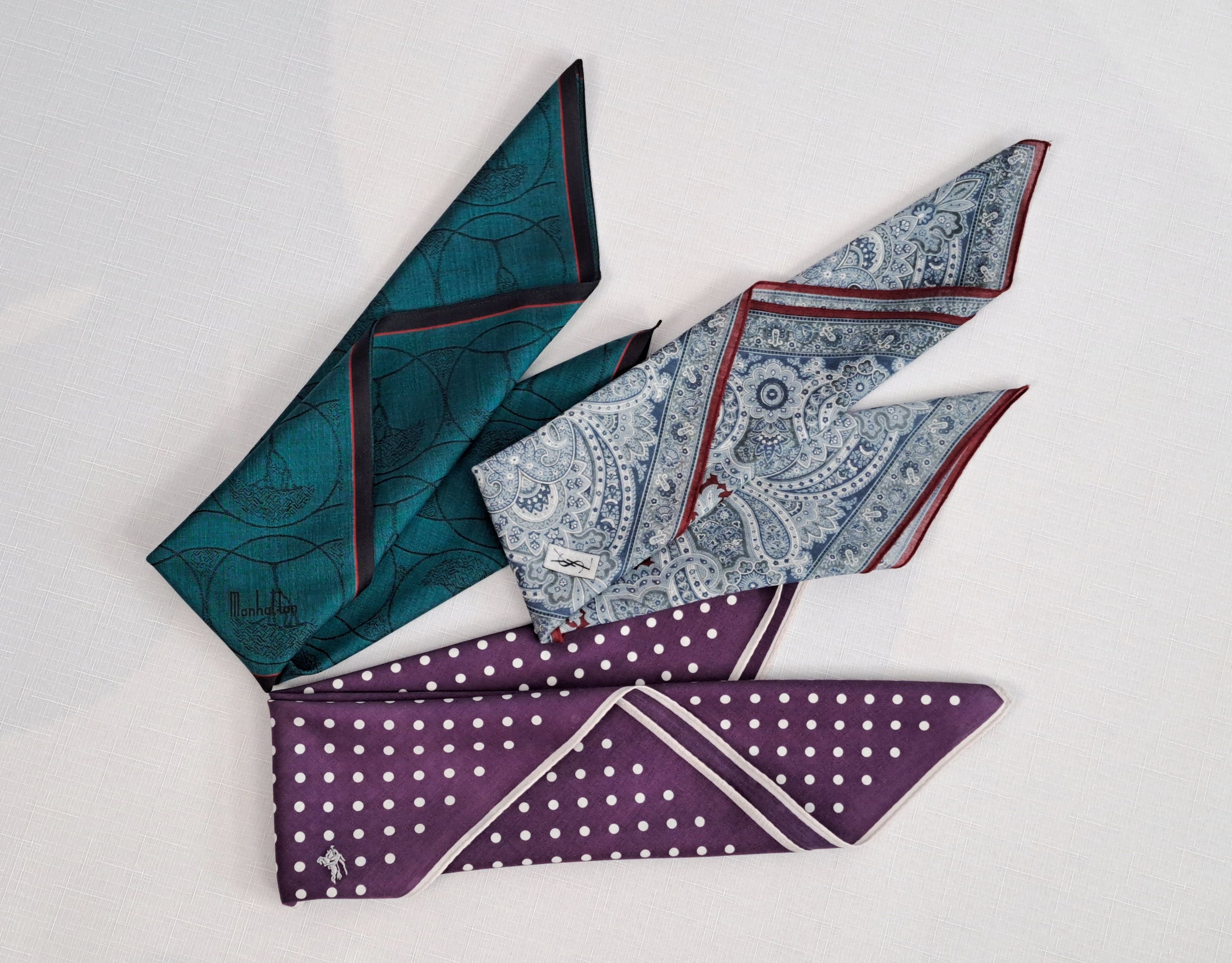 Yves Saint Laurent YSL Burberry Manhattan cotton handkerchief/pocket square. Size ONE SIZE - 11 Thumbnail