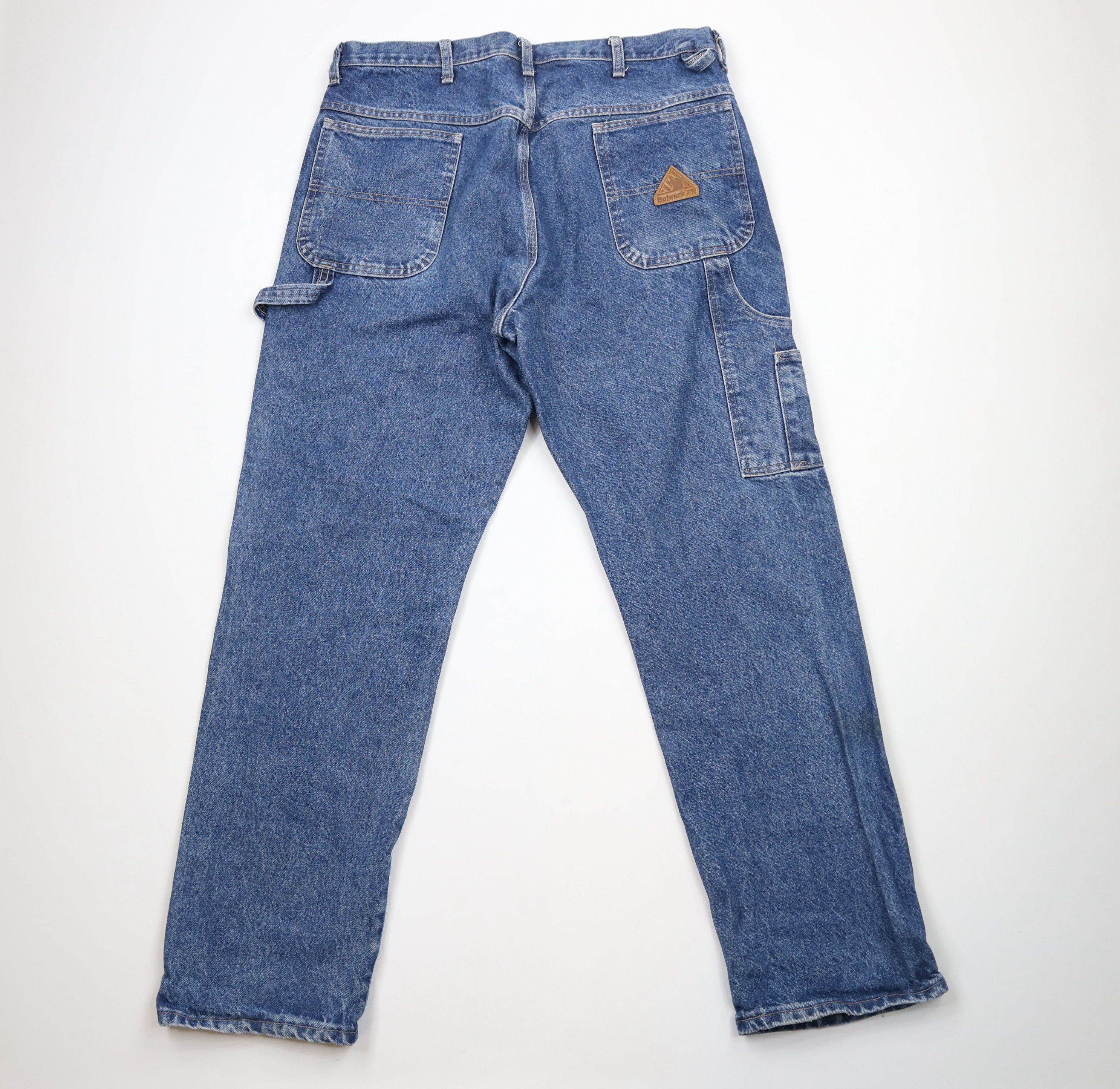 Vintage Vintage Bulwark FR Resistant Wide Leg Dungaree Denim Jeans Size US 38 / EU 54 - 10 Thumbnail