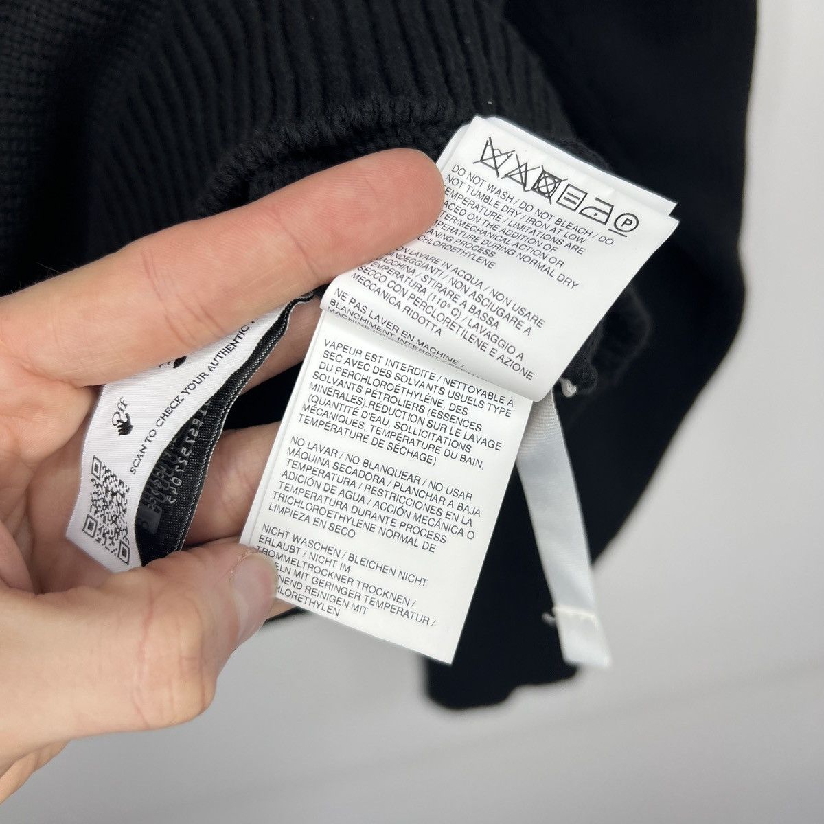 Off-White Off White Black Boxy Sweater Jumper Knitwear Embroidered Size M / US 6-8 / IT 42-44 - 10 Thumbnail