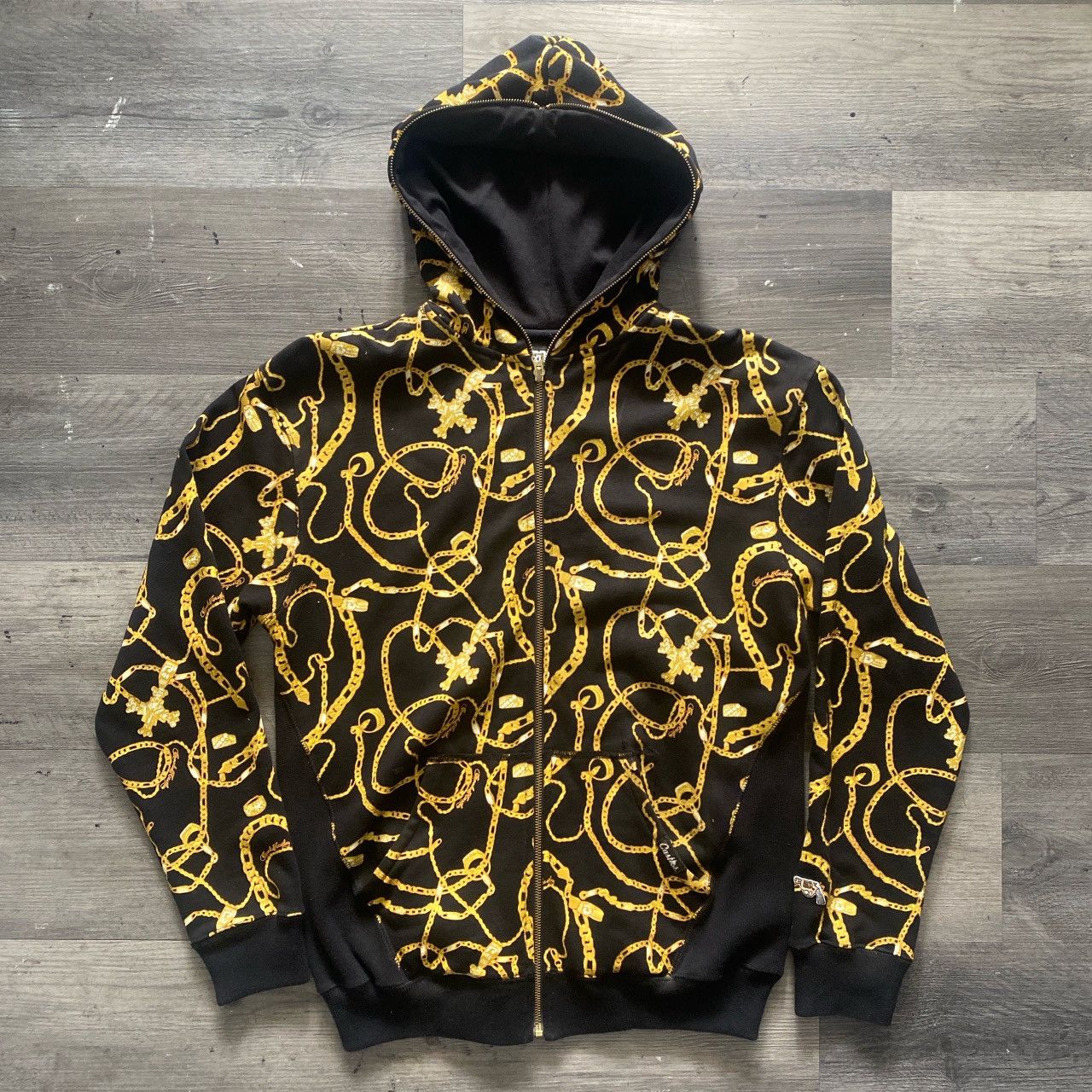 Crooks & Castles CROOKS & CASTLES EARLY 2000’s AOP GOLD CHAIN FULL ZIP HOODIE Size US M / EU 48-50 / 2 - 1 Thumbnail