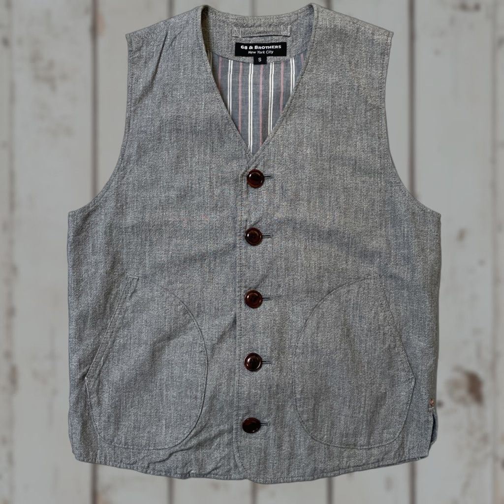 Vintage VINTAGE 68 & Brothers Work Vest S Gray City Japanese Made In Japan Cotton Unisex Adults Cinch Back Size US S / EU 44-46 / 1 - 1 Thumbnail