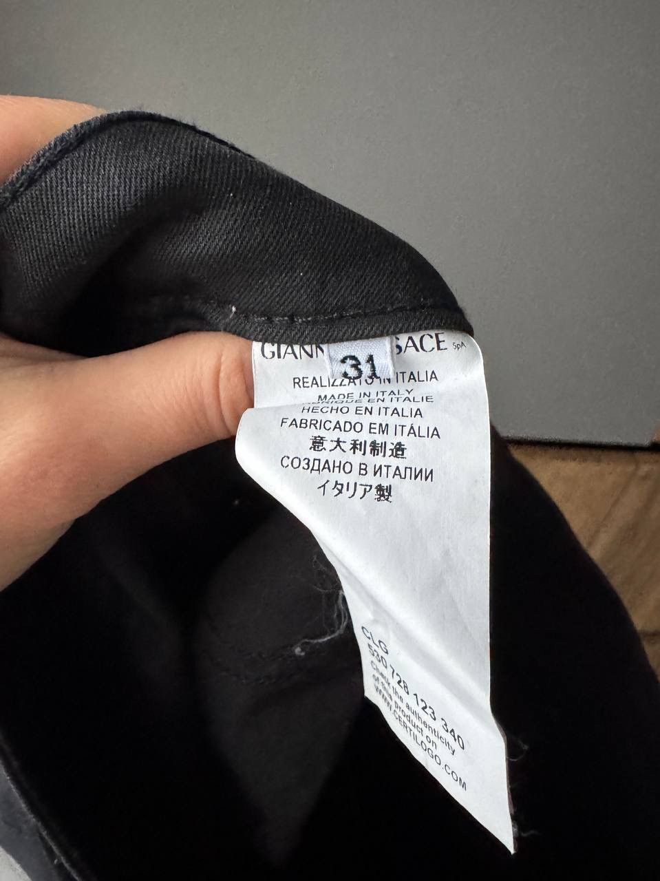 Versace × Vintage Vintage Y2k Versace Logo Medusa Denim Blue Jeans Wide leg Size 31" - 9 Thumbnail