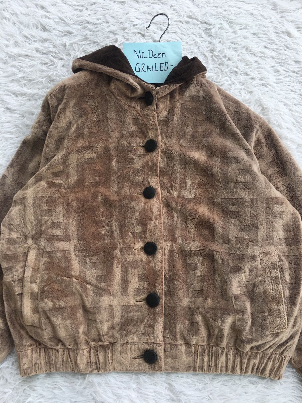 Fendi Rare Vintage 90s FENDI Monogram Velvet Jacket Size US L / EU 52-54 / 3 - 8 Thumbnail