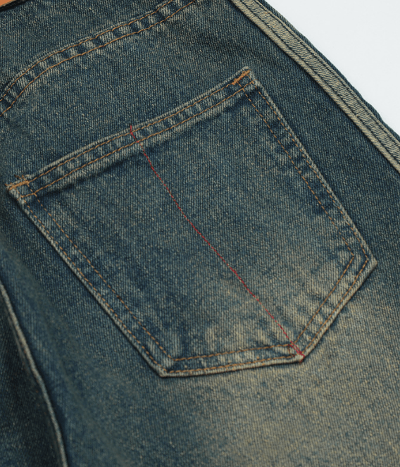 Japanese Brand × Jean American retro washed distressed loose flared striped jeans Size US 32 / EU 48 - 4 Thumbnail