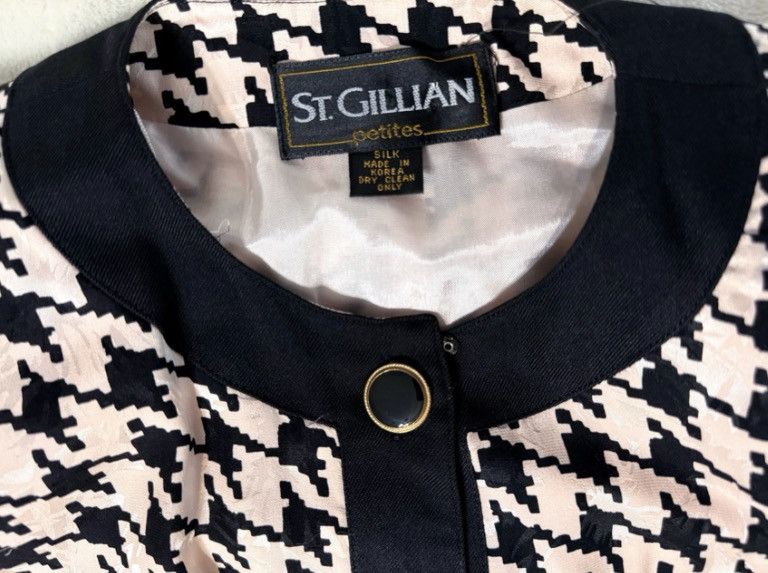 Other Vintage St Gillian Petites Houndstooth Silk Dress Blush Size S / US 4 / IT 40 - 5 Thumbnail