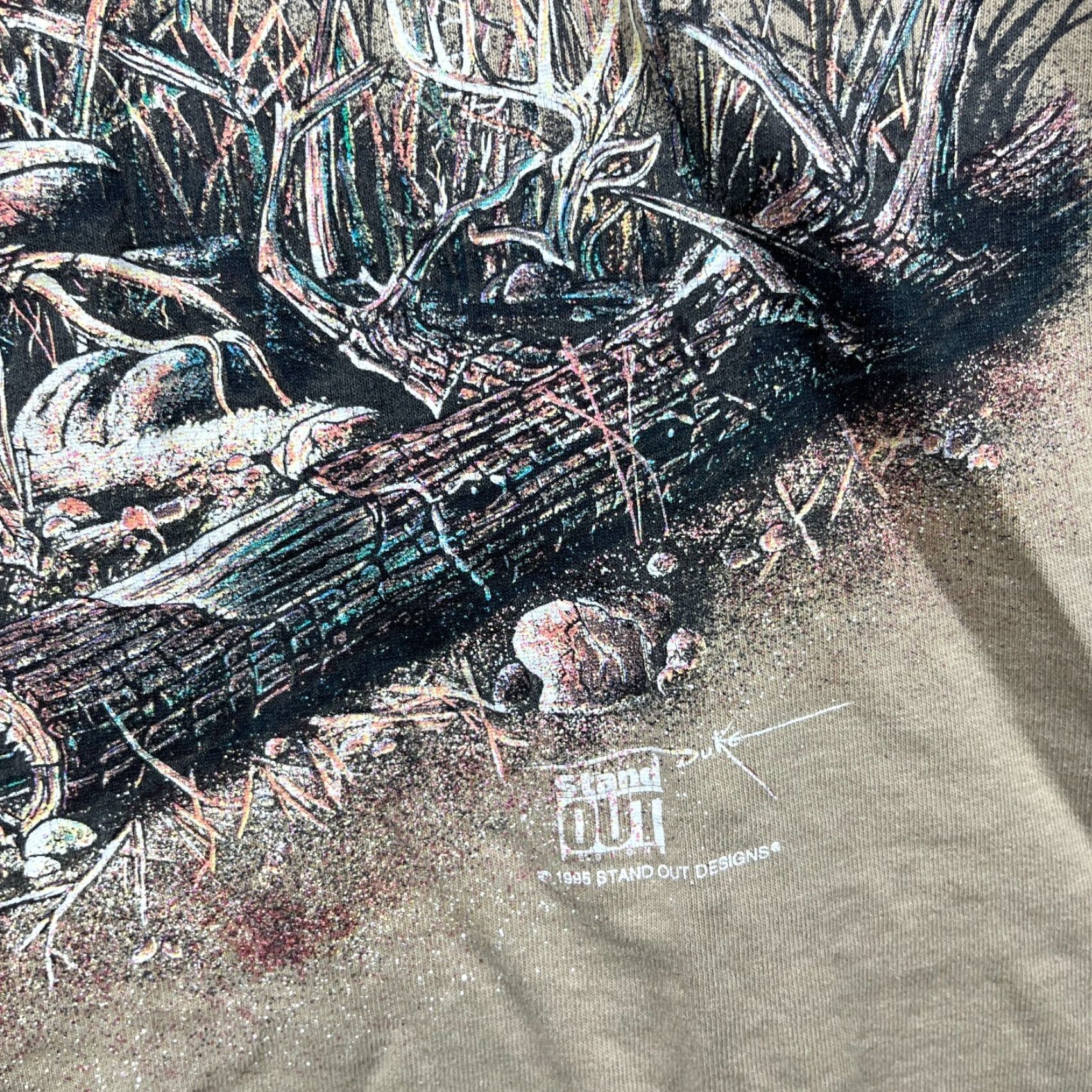 Vintage VINTAGE Woolrich Deer Nature Single Stitch T-Shirt Made in USA XL Beige Men's T-Shirt 90s Size US XL / EU 56 / 4 - 7 Thumbnail