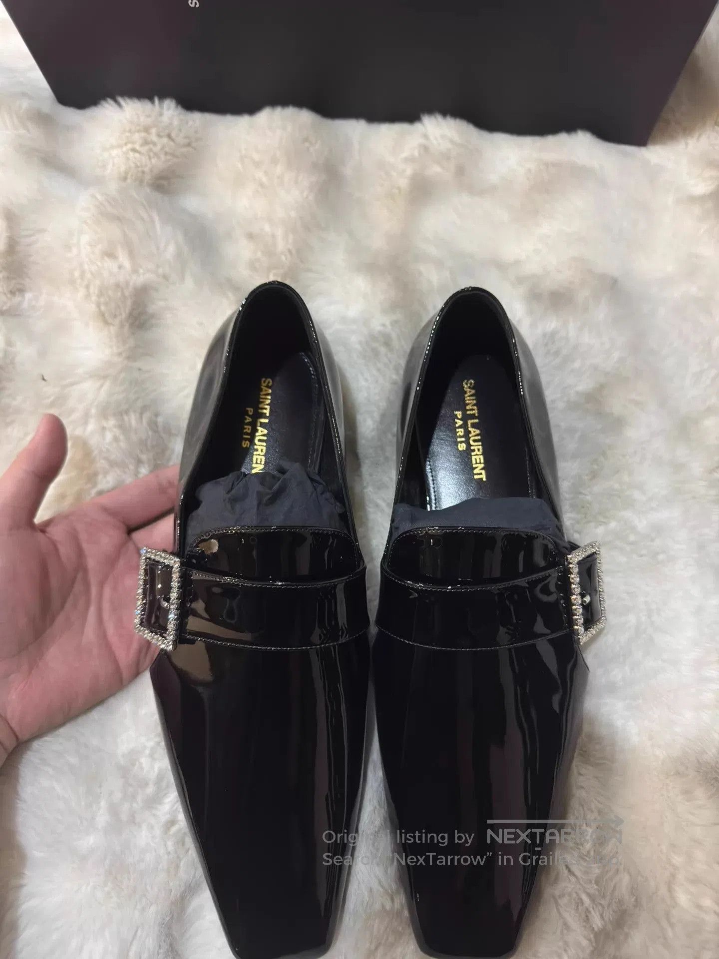 Yves Saint Laurent Black Patent Leather Slip. Size US 9 / EU 42 - 7 Thumbnail