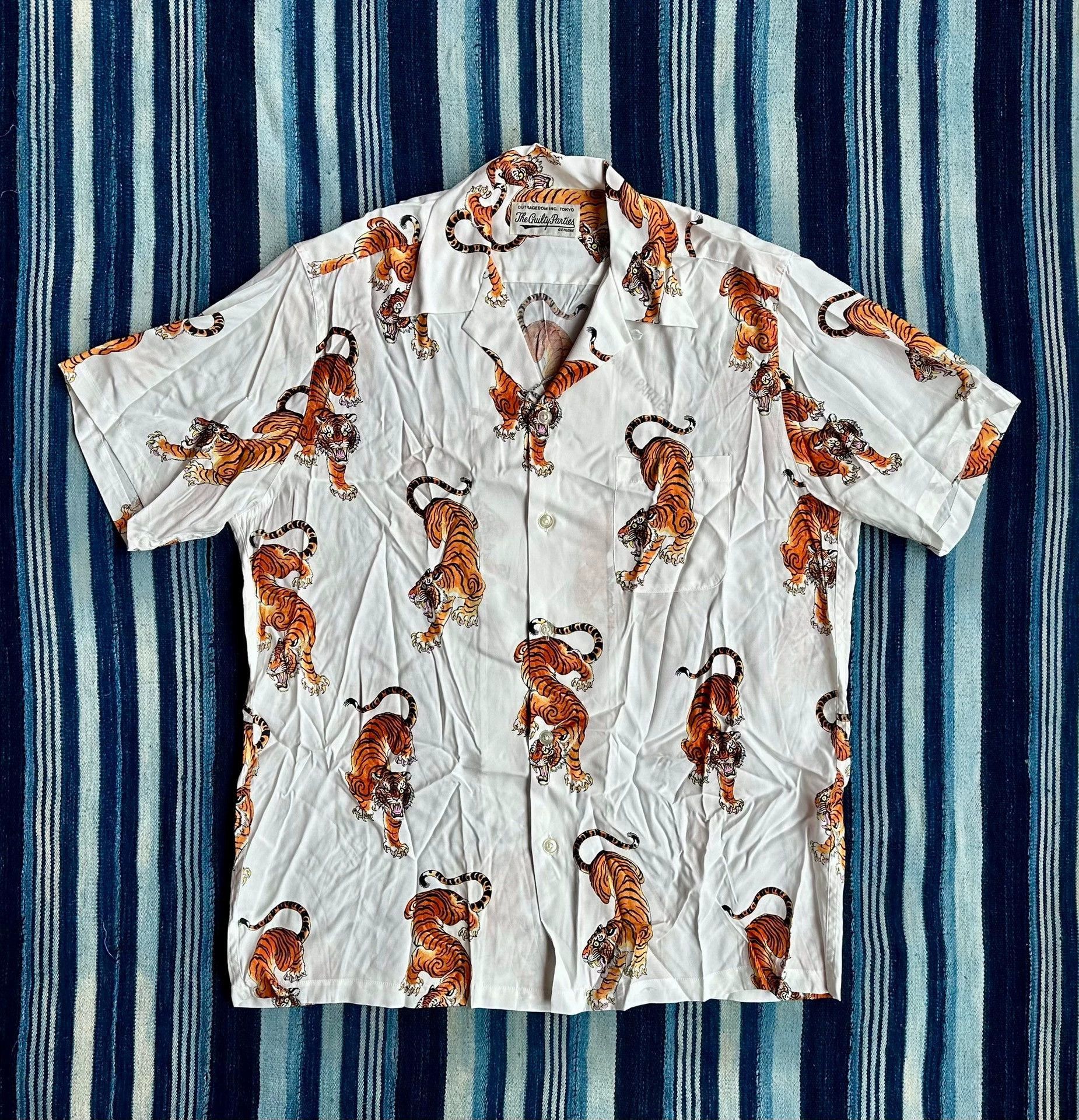 Wacko Maria Tiger Print Short Sleeve Button-Up Shirt Size US L / EU 52-54 / 3 - 1 Thumbnail
