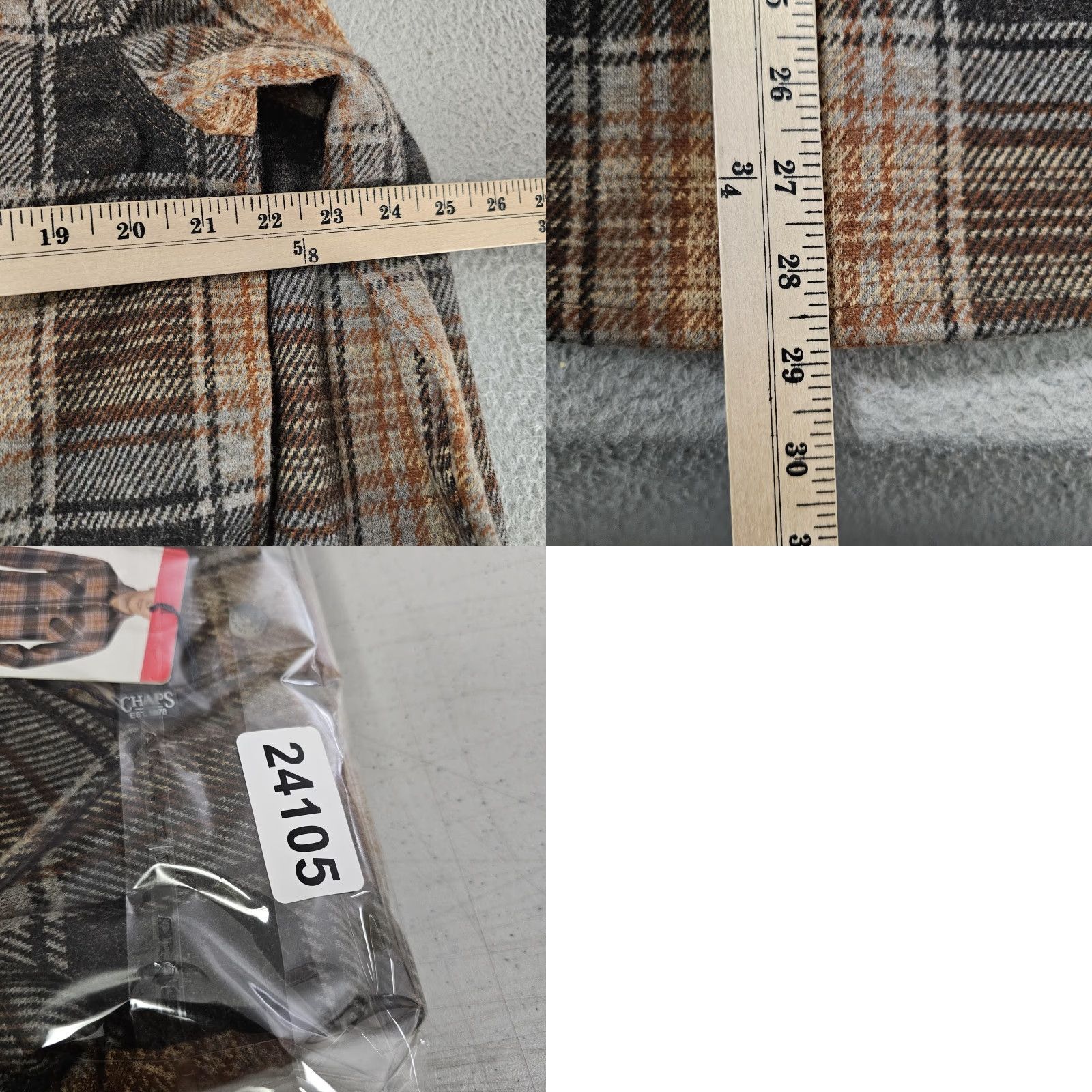Chaps Chaps Shirt Mens M Brown Plaid Knit Flannel Stretch Long Sleeve Button Up Size US M / EU 48-50 / 2 - 8 Thumbnail