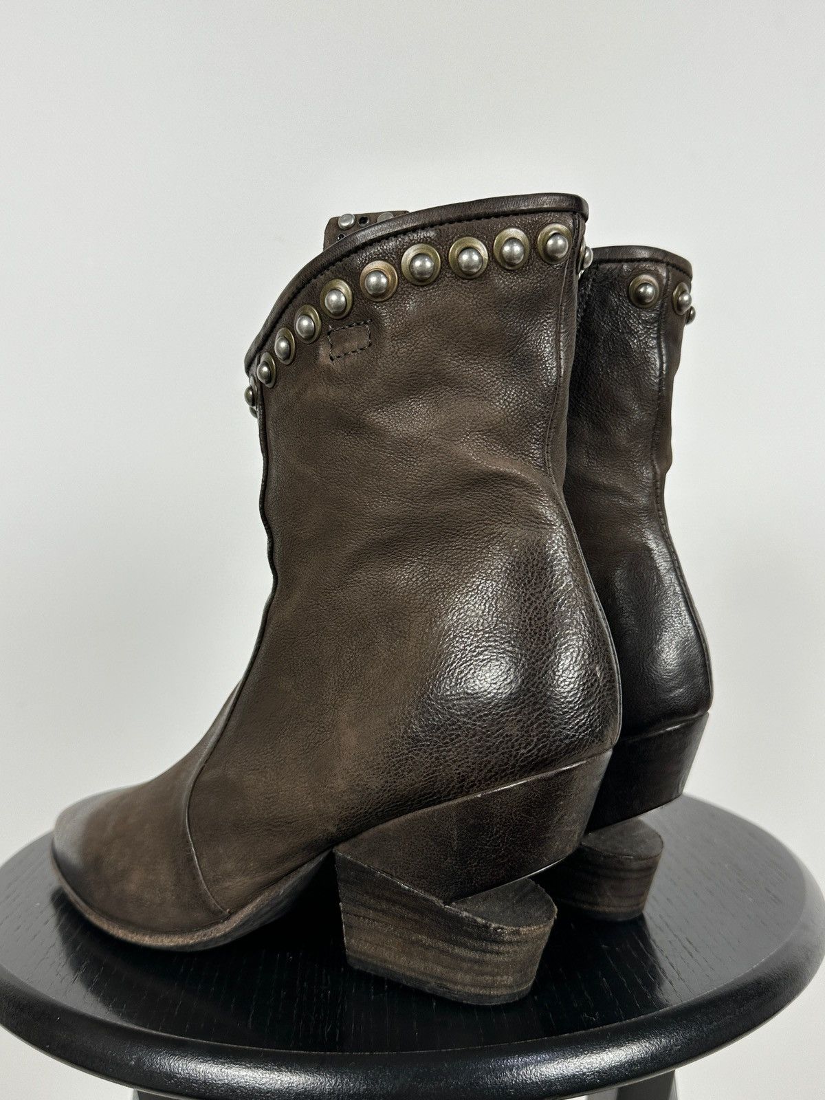 A.S.98 A.S.98. Brown Leather Biker Zip Studded Ankle Boots Size US 8 / IT 38 - 7 Thumbnail